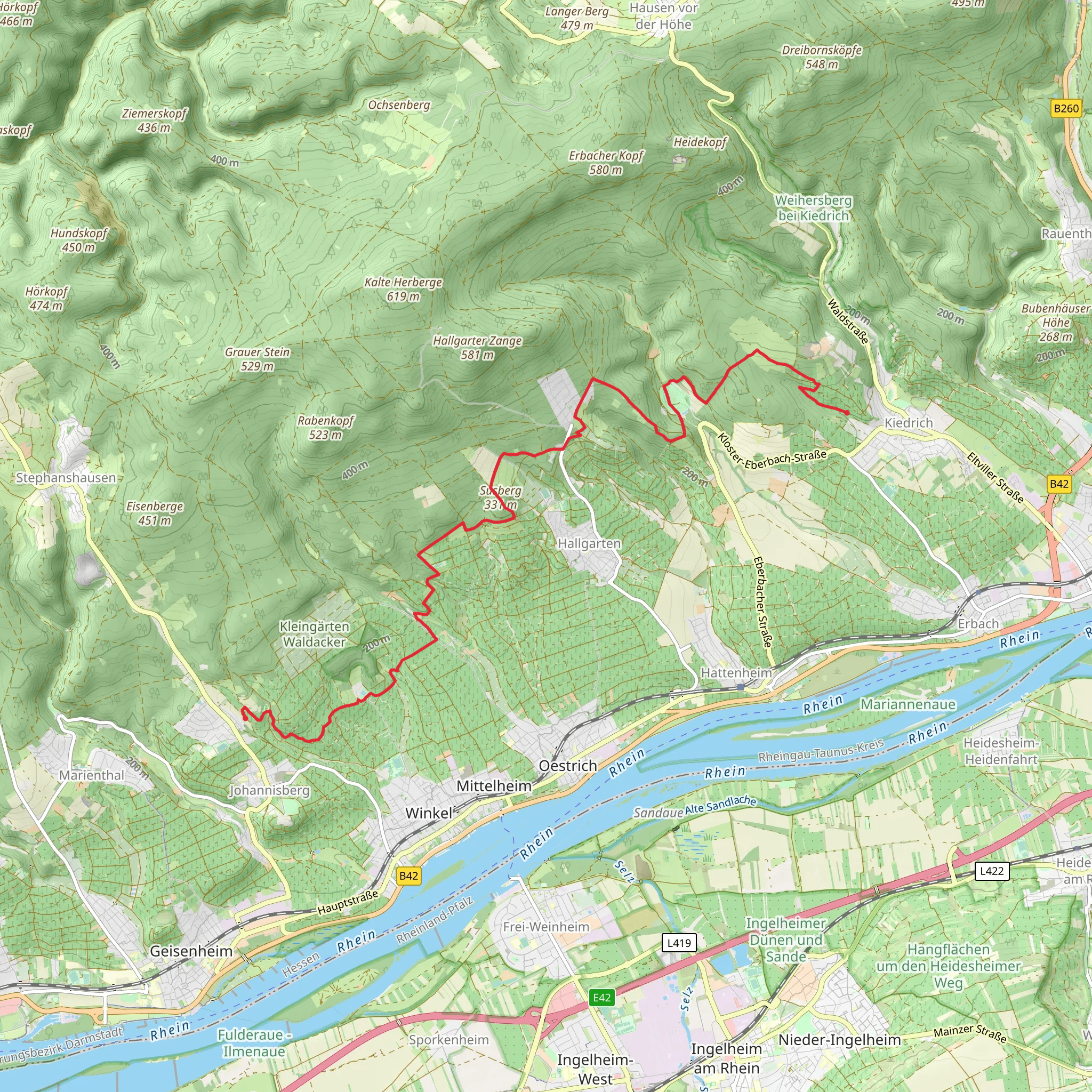 Schlossheide to Kiedrich Walk via Susberg mobile static map