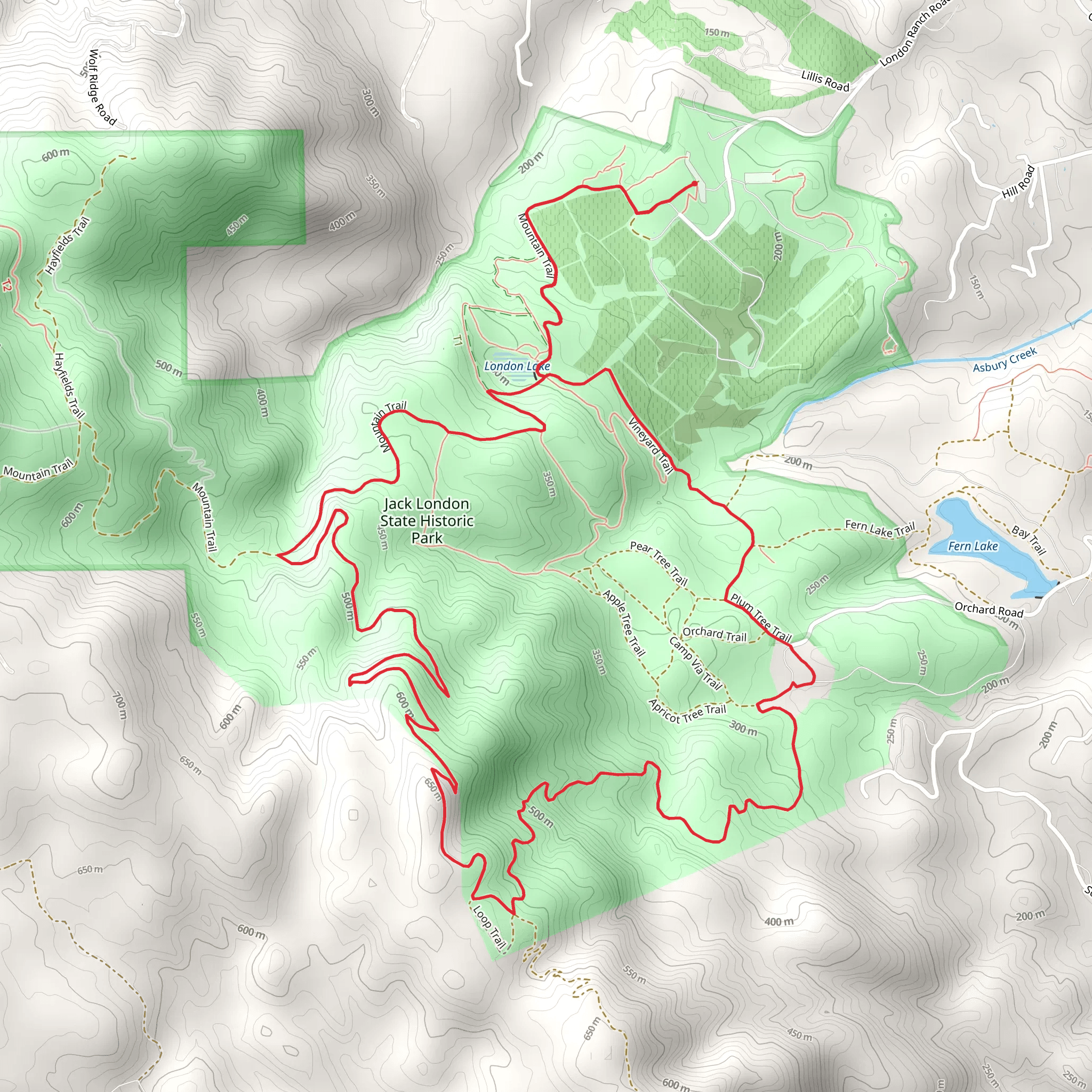 Sonoma Ridge Loop Trail mobile static map