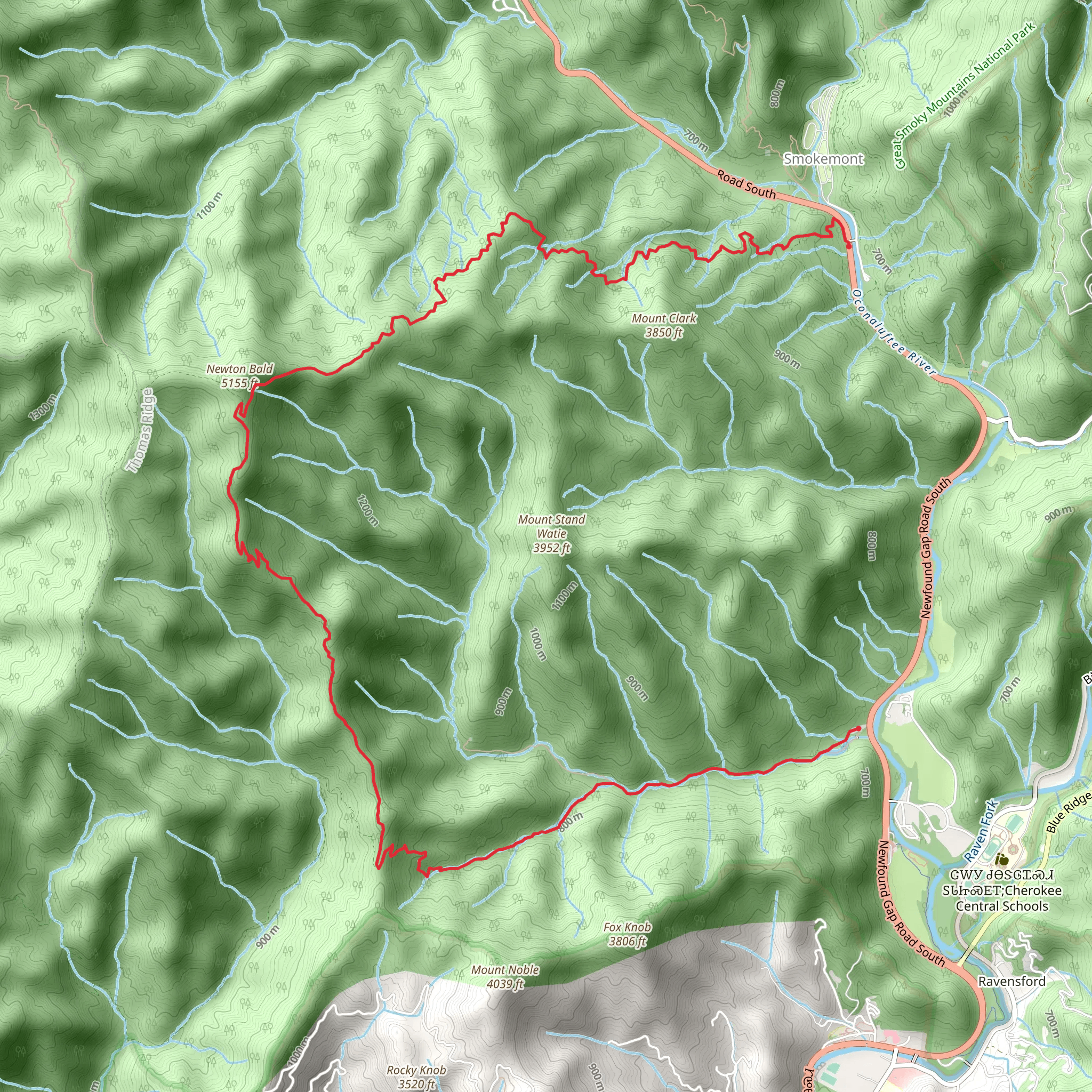 Mingus Creek and Newton Bald Trail mobile static map