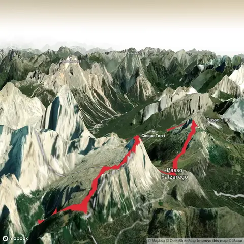 Utia Scotoni to Rifuge A Dibona via Forc Averau