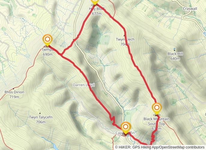 black mountains mobile static map