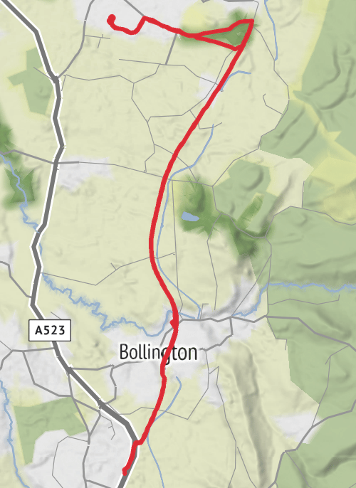 Hike from Poynton mobile static map