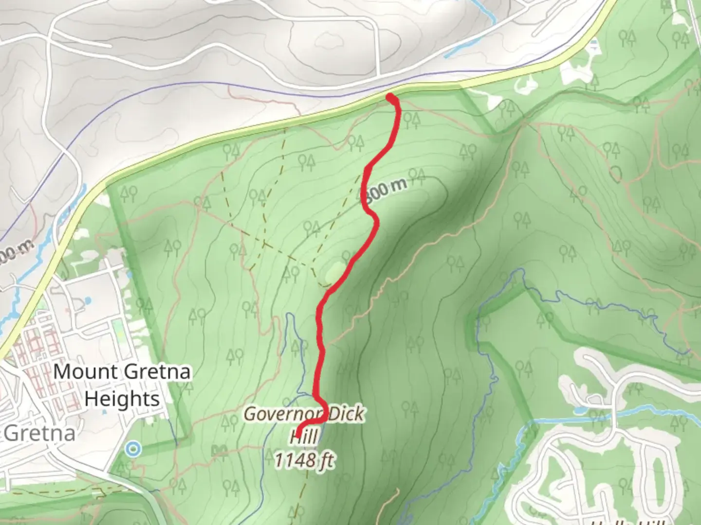 An image depicting the trail Governor Hill and its surrounding area.