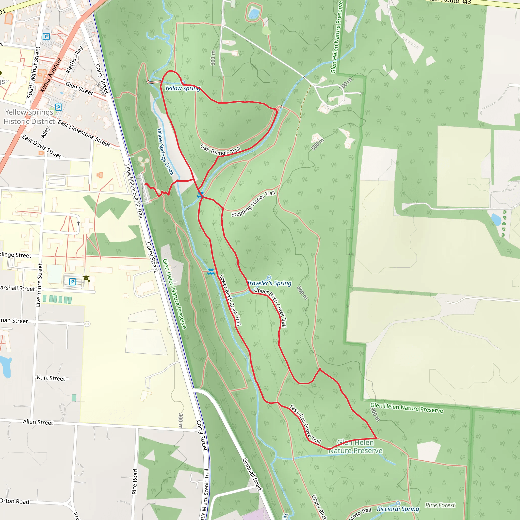 Upper - Lower Birch Creek - Sassafras Grove Loop Trail mobile static map