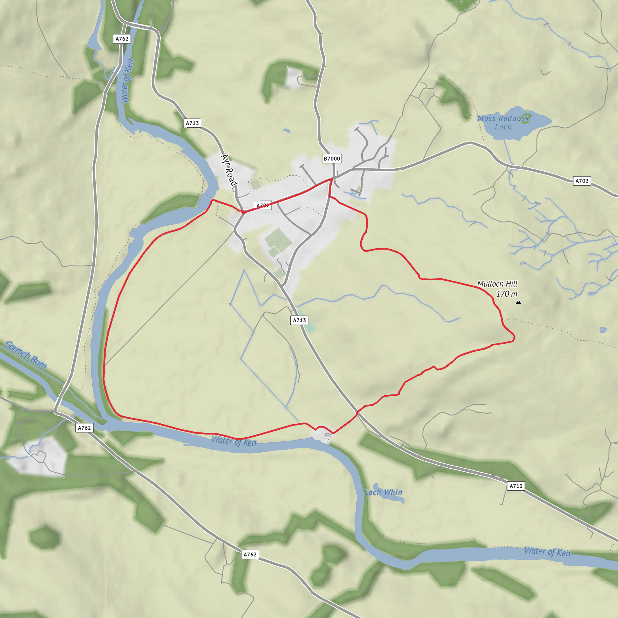 Water of Ken, St John's and Mulloch Hill Loop mobile static map