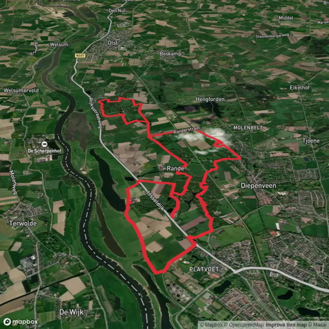 An image depicting the trail De Haere, Roobrug and Nieuw Doorn Weerth Loop and its surrounding area.
