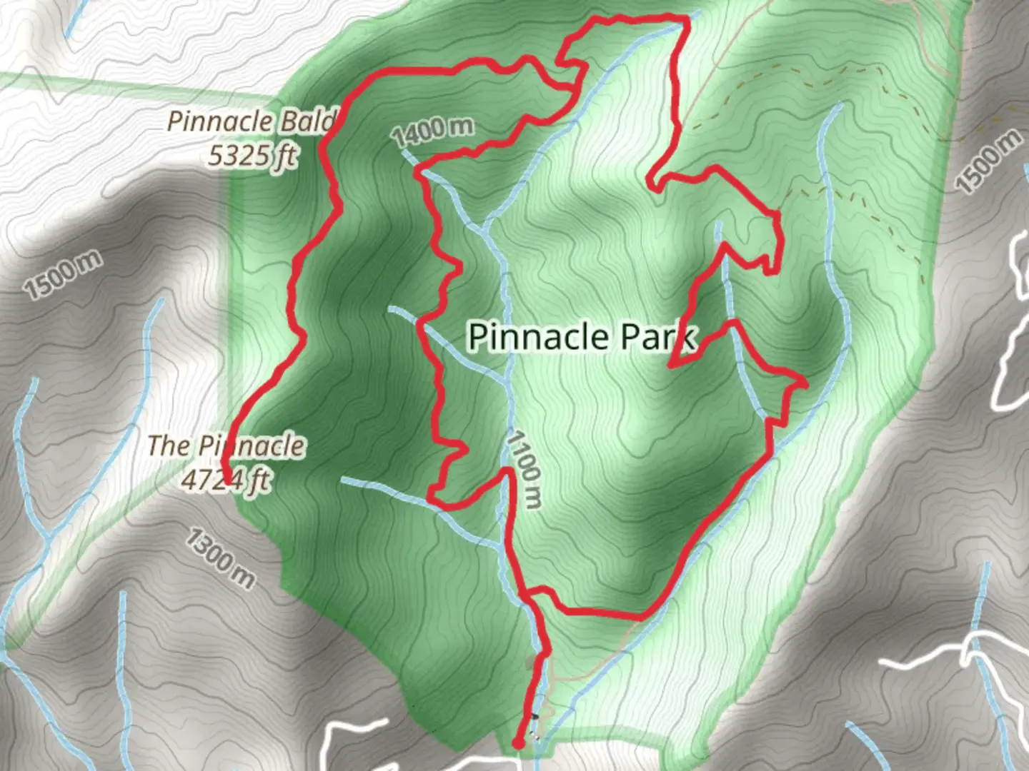 An image depicting the trail Pinnacle Park Tour and its surrounding area.