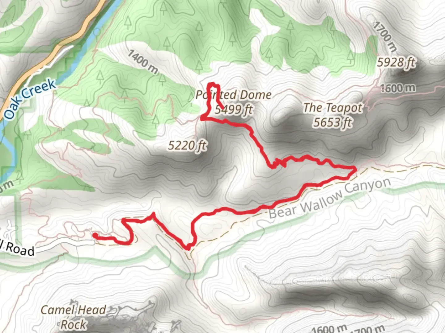 An image depicting the trail Hangover and Munds Wagon Trail and its surrounding area.