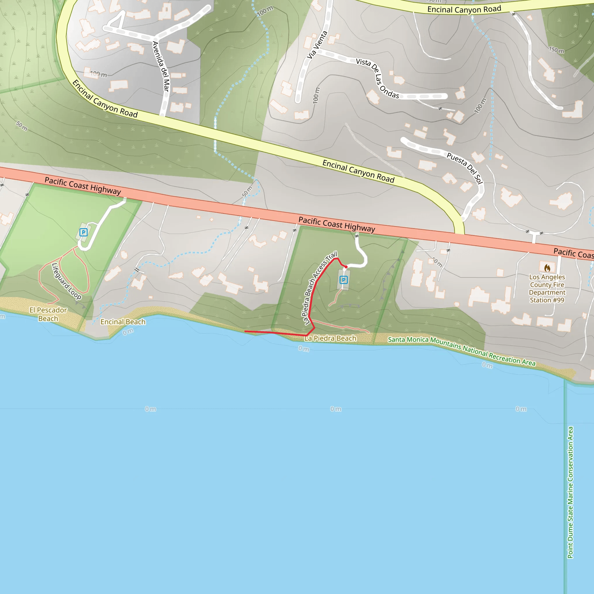 La Piedra Beach Access Trail mobile static map
