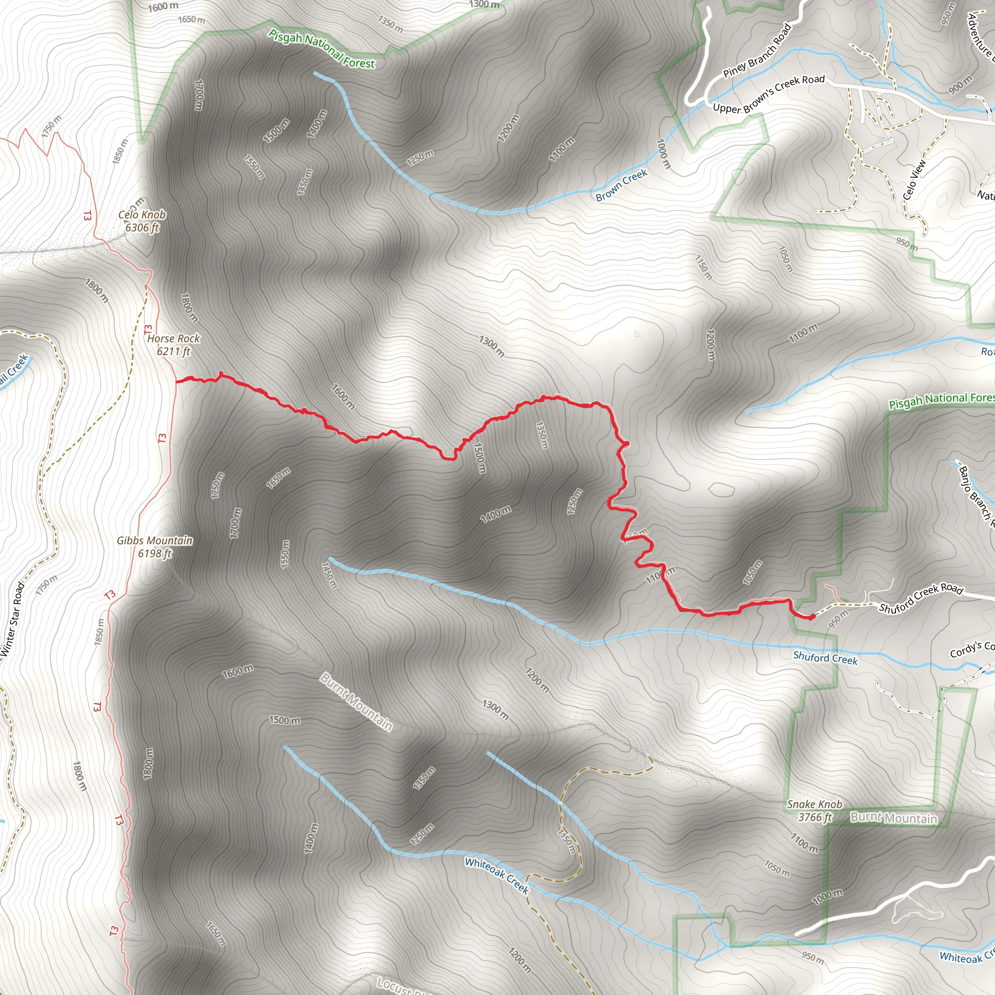 Woody Ridge Trail mobile static map