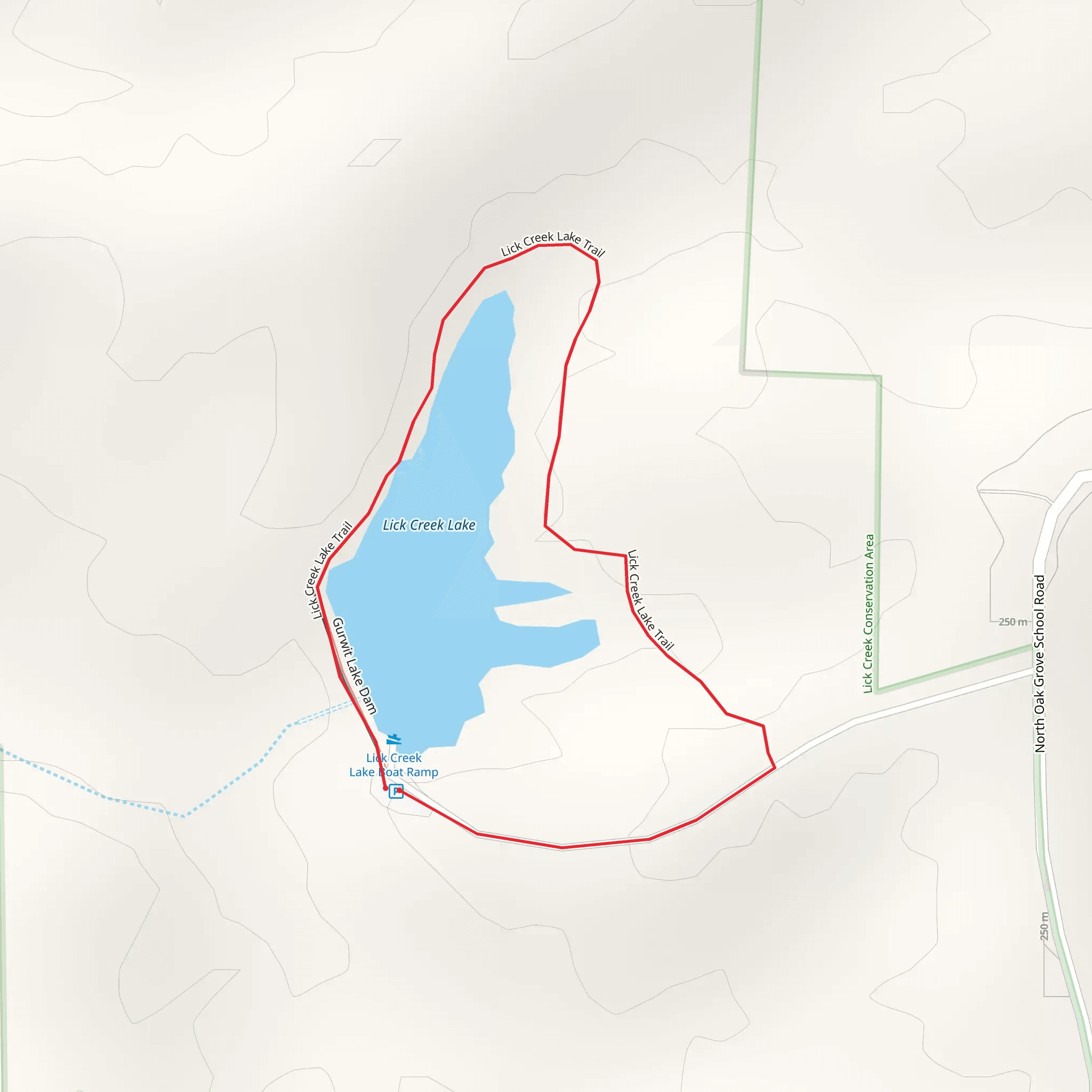 Lick Creek Lake Loop mobile static map