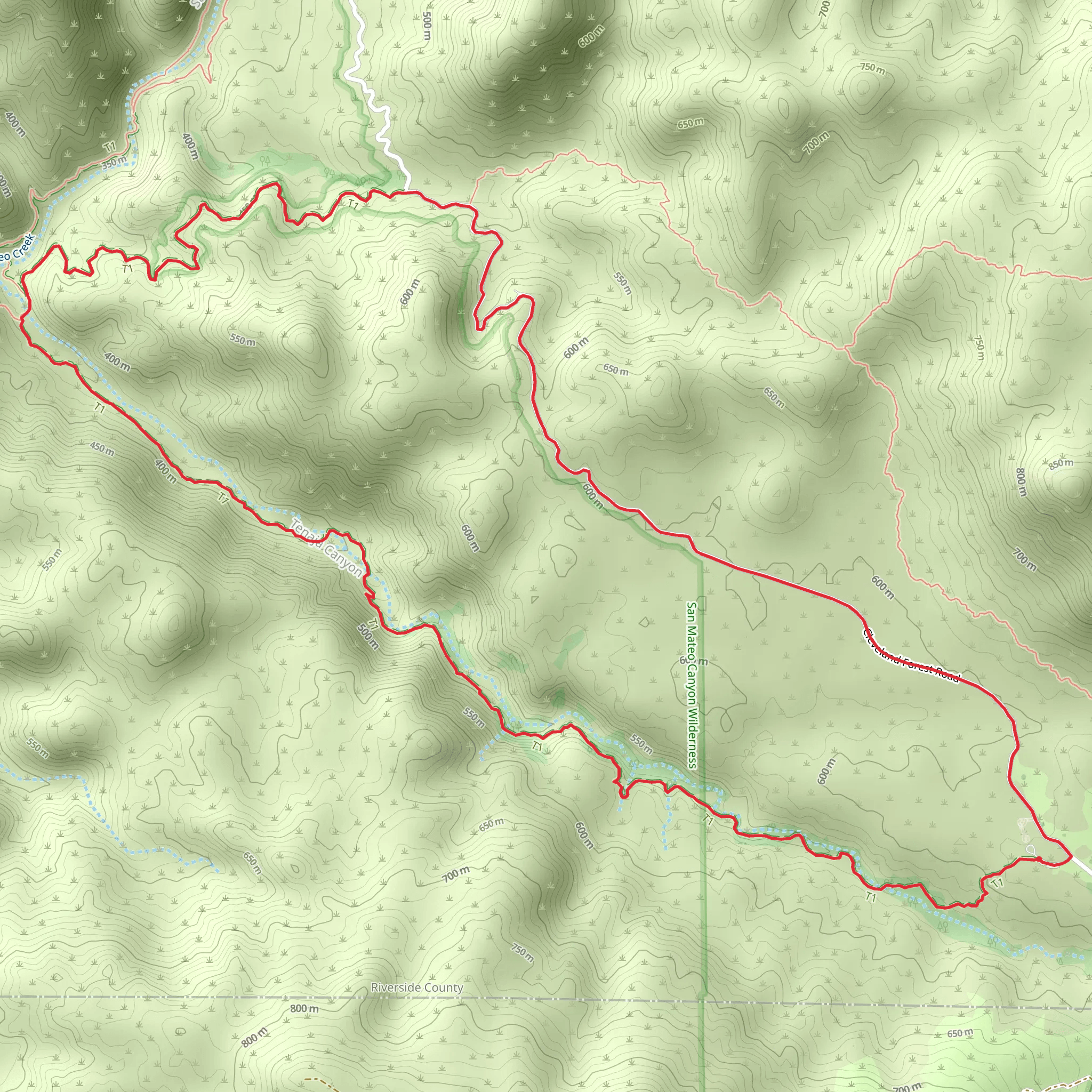 Tenaja Loop Trail mobile static map