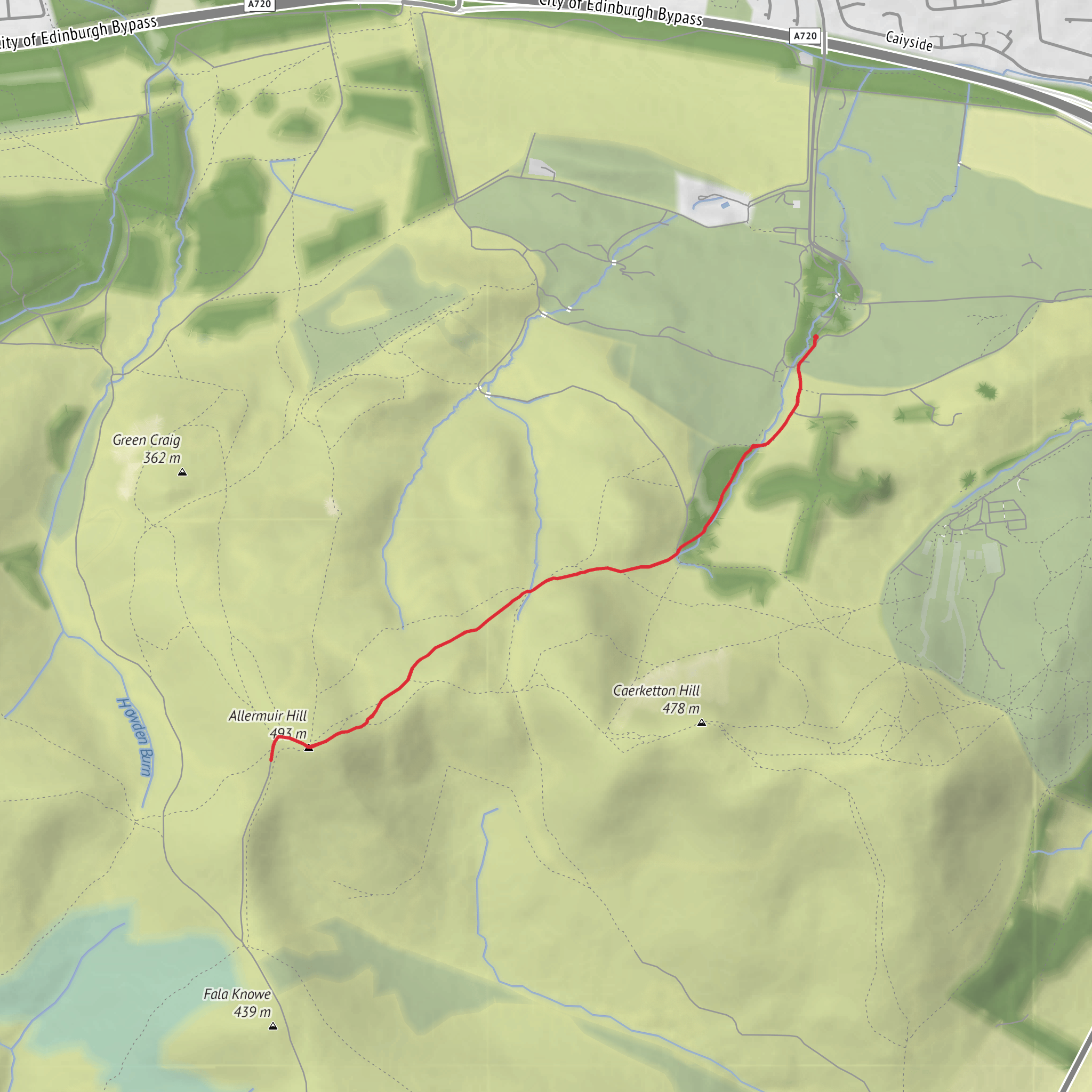 Allermuir Hill mobile static map