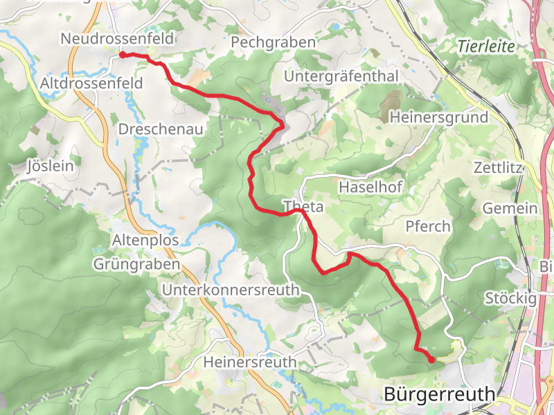 Neudrossenfeld to Hohe Wart Walk via Kuhleite
