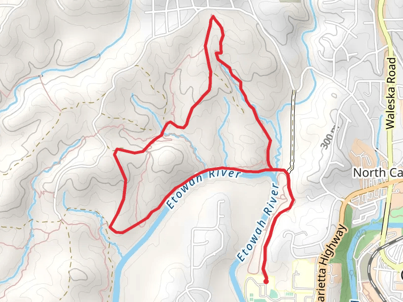 Loop along Etowah River