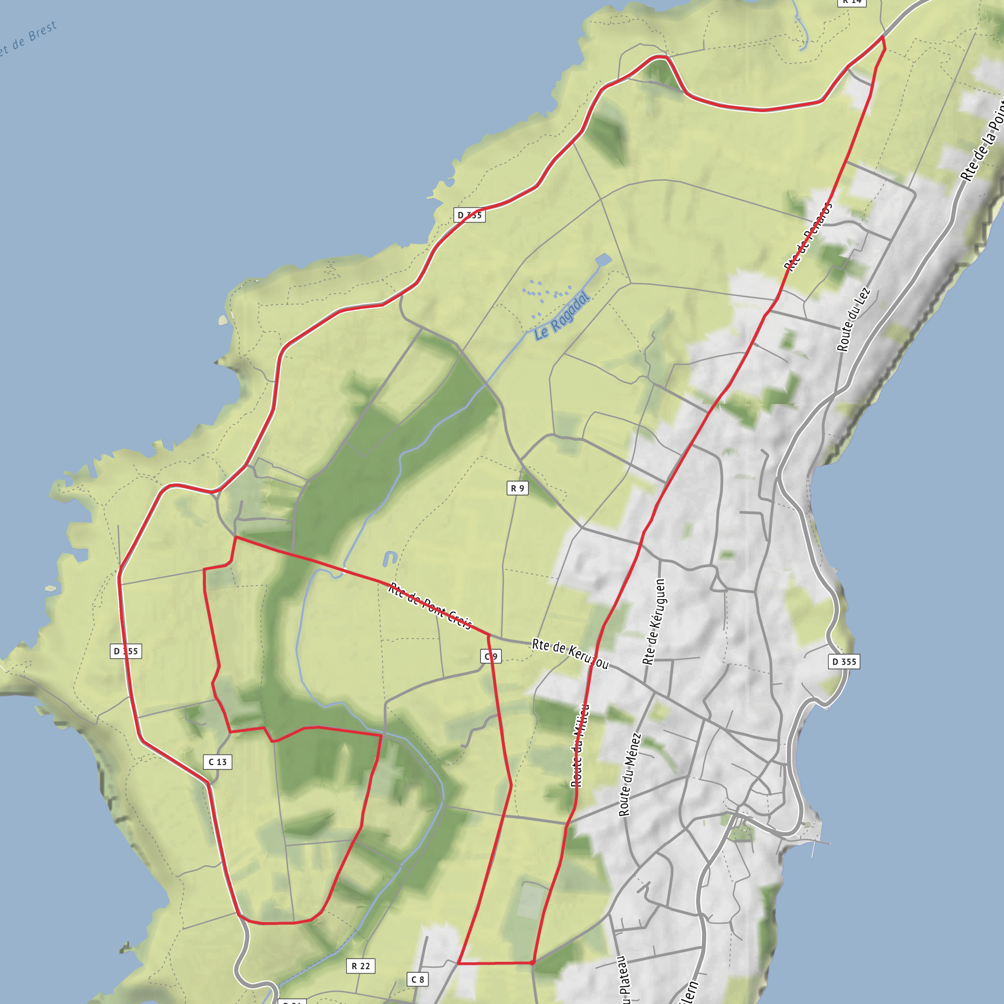 Randonnée de Roscanvel les batteries mobile static map