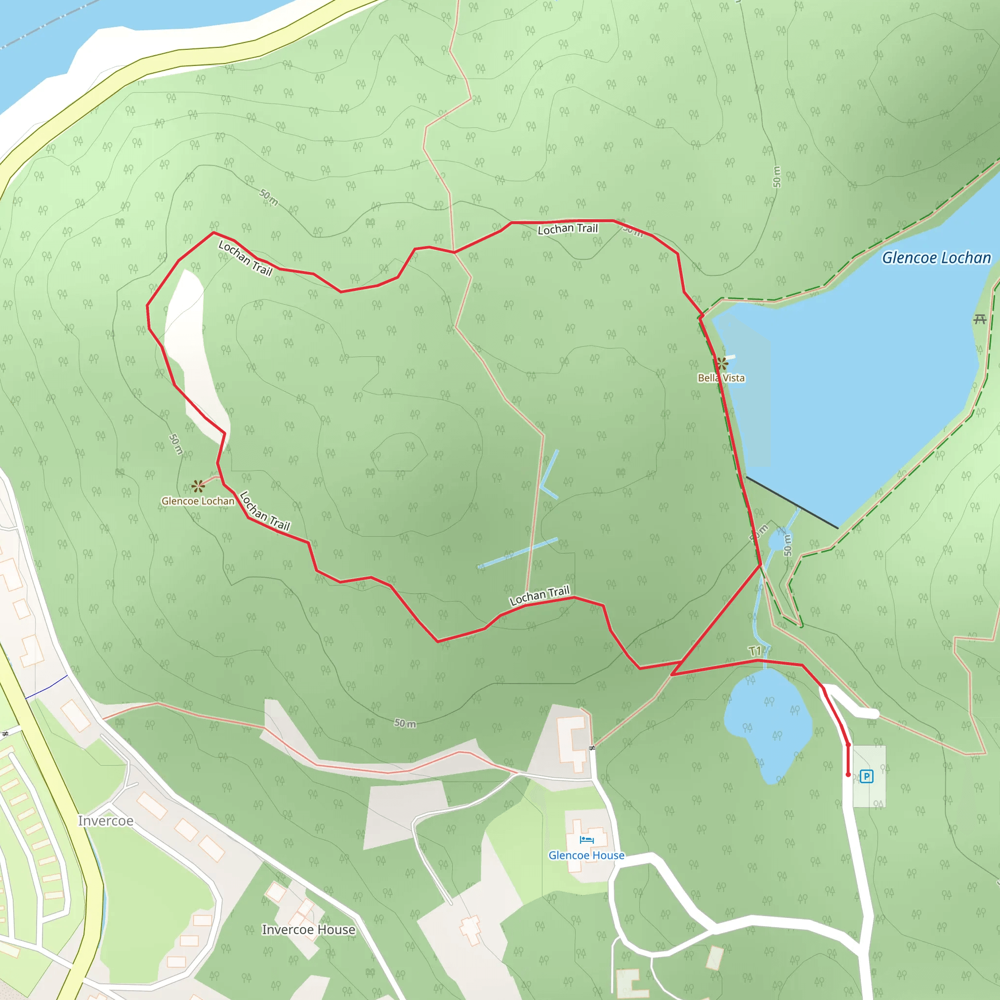 Woodland Loop Trail - Glencoe mobile static map
