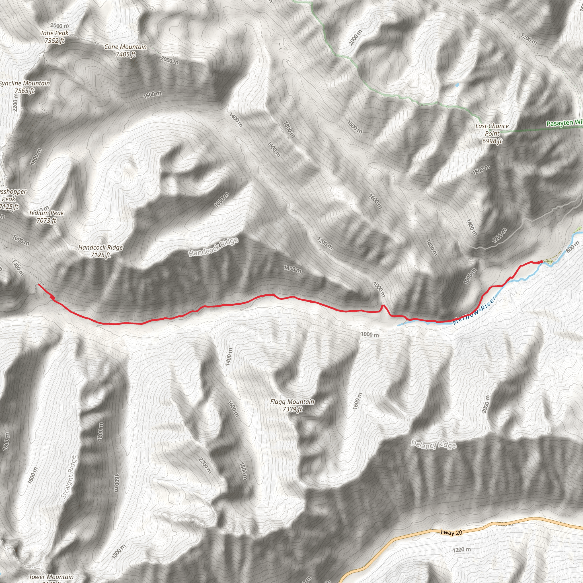 West Fork Methow Trail mobile static map