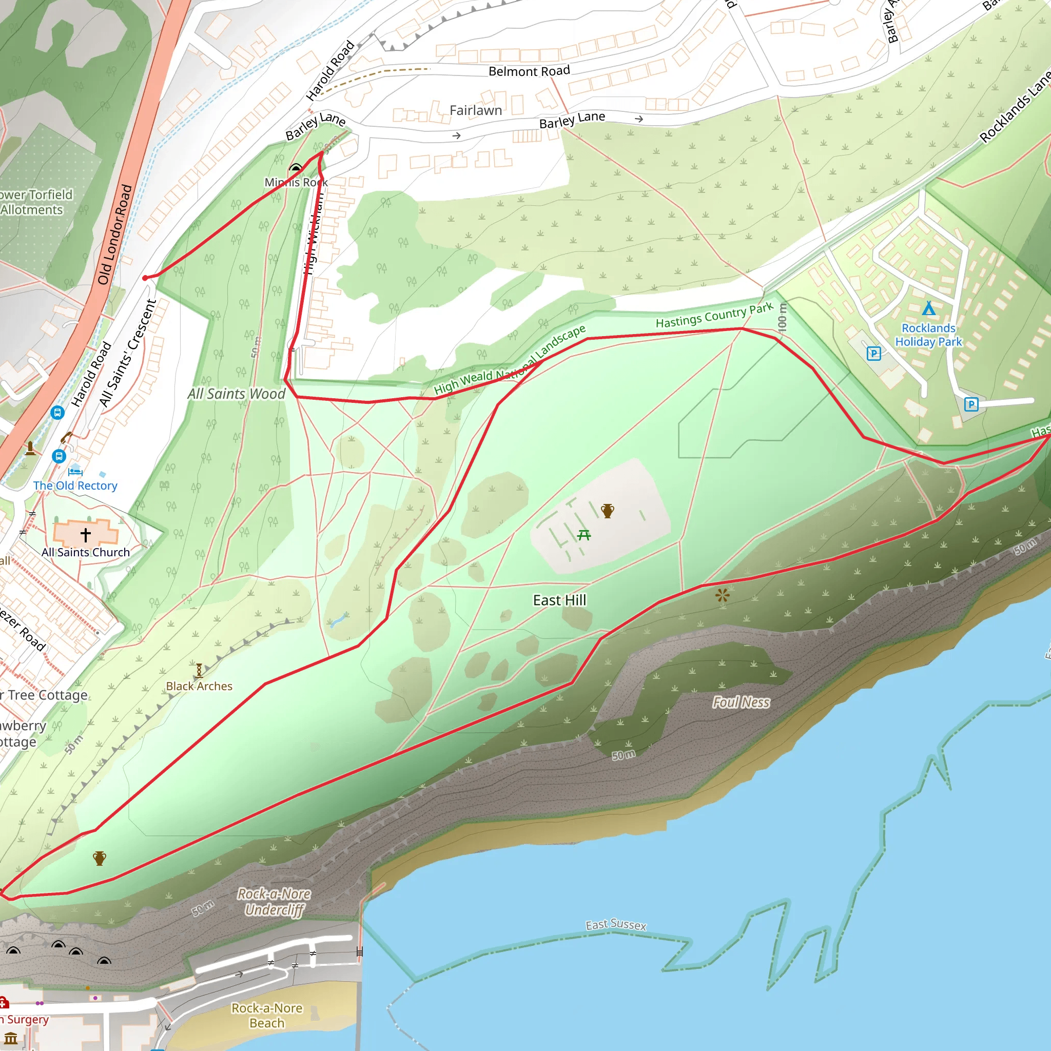 East Hill Loop mobile static map
