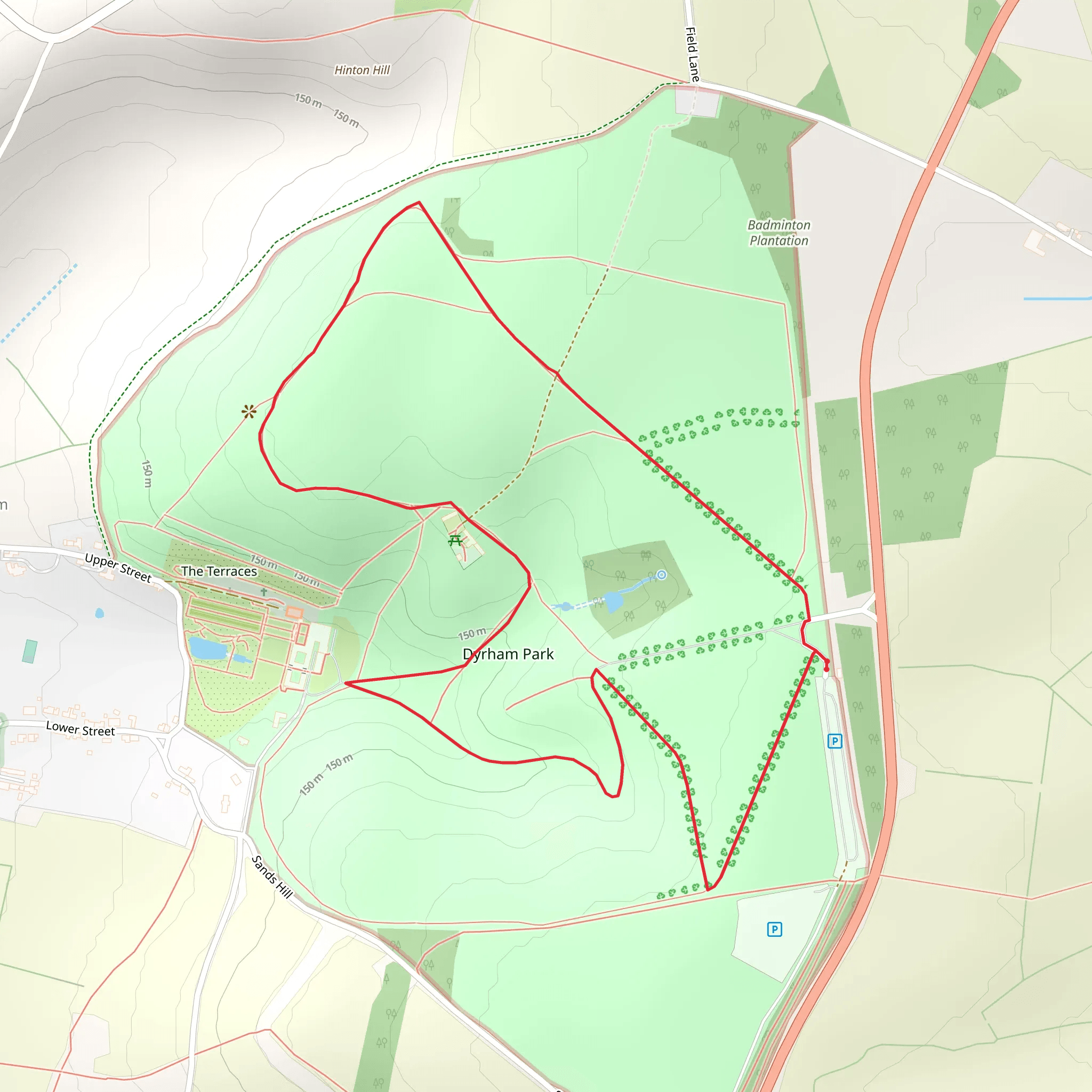 Dyrham Park Loop mobile static map