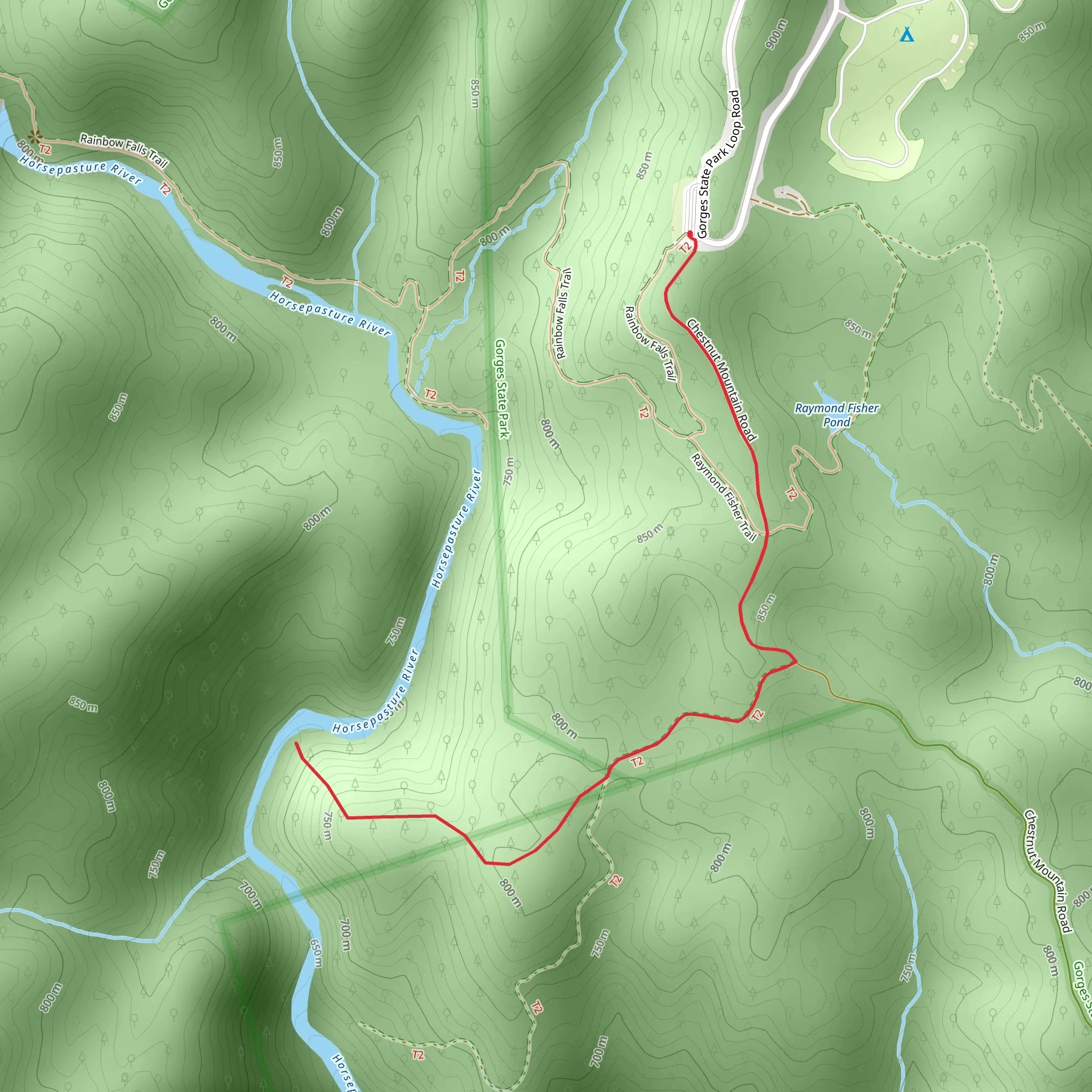 Horsepasture River via Chestnut Mountain Road mobile static map