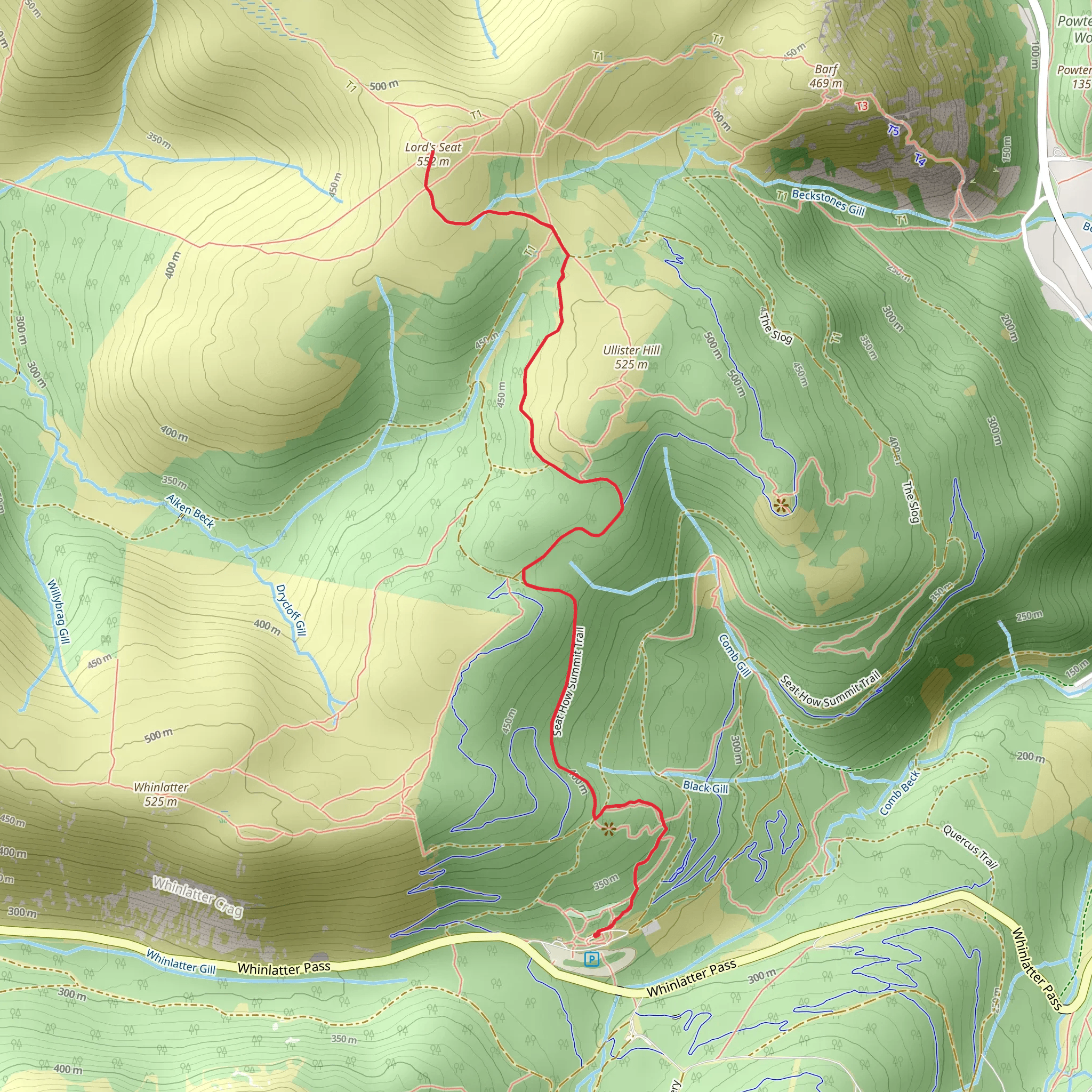 Lord's Seat Out and Back mobile static map
