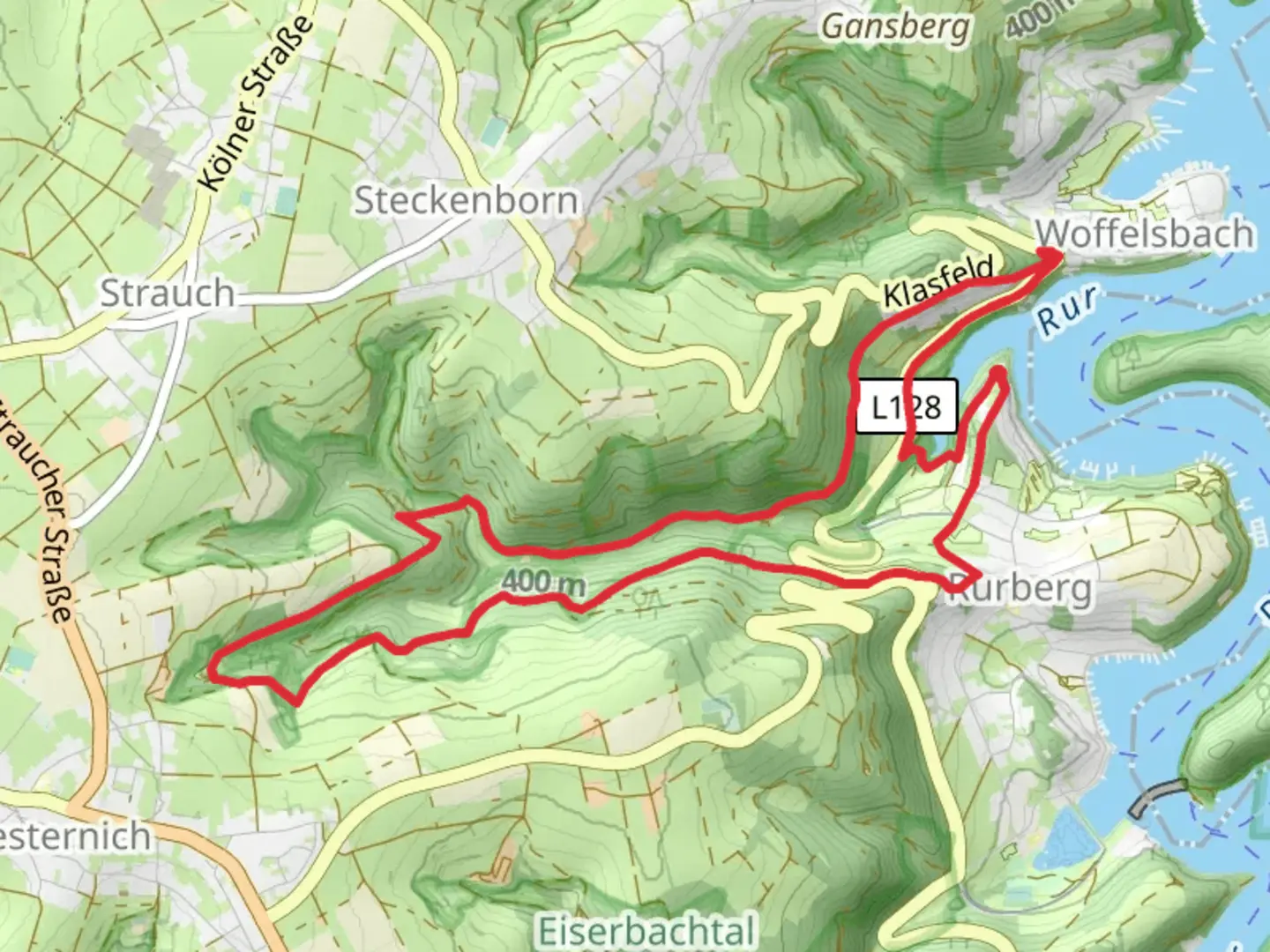 An image depicting the trail Rur, Weidenbachtal mit Nebenbaechen bis zum Rurseeufer via Weidenbachtal and its surrounding area.