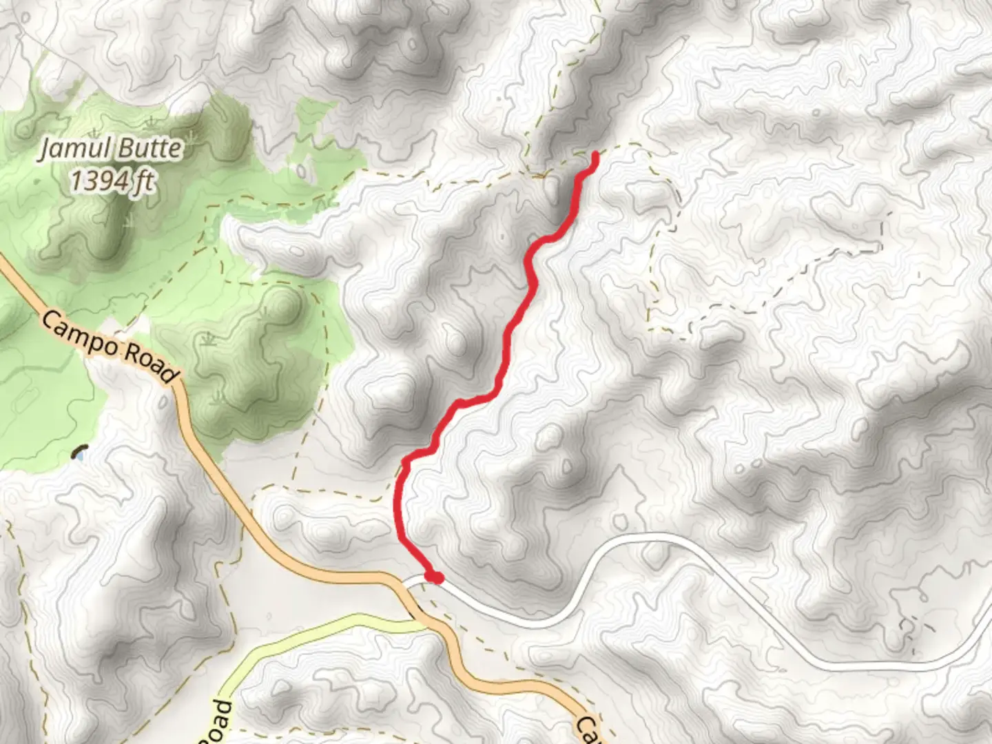 An image depicting the trail Honey Springs Trail Out and Back and its surrounding area.