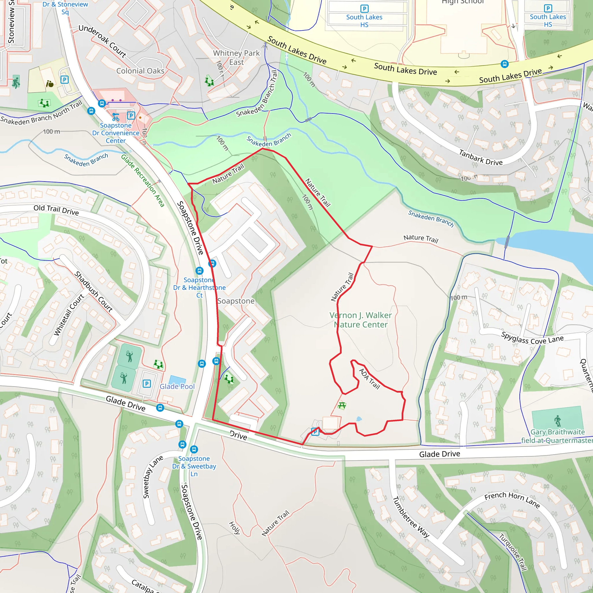Nature Trail Loop from Glade Drive mobile static map