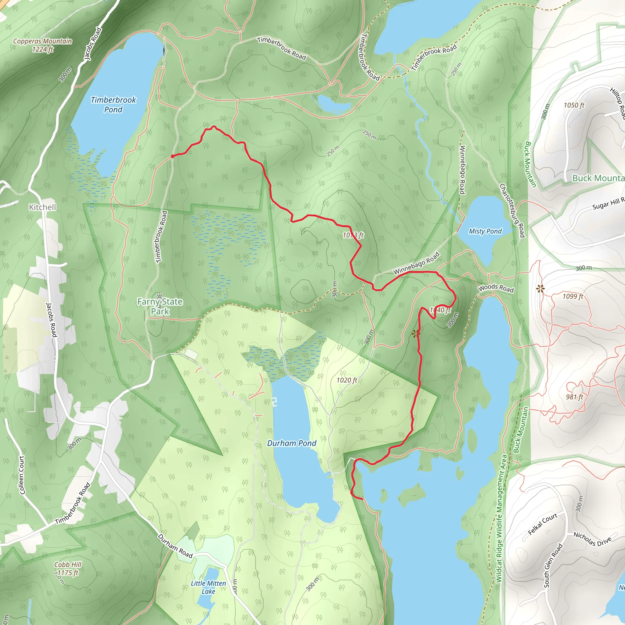 Durham Pond ans Splitrock Reservoir mobile static map