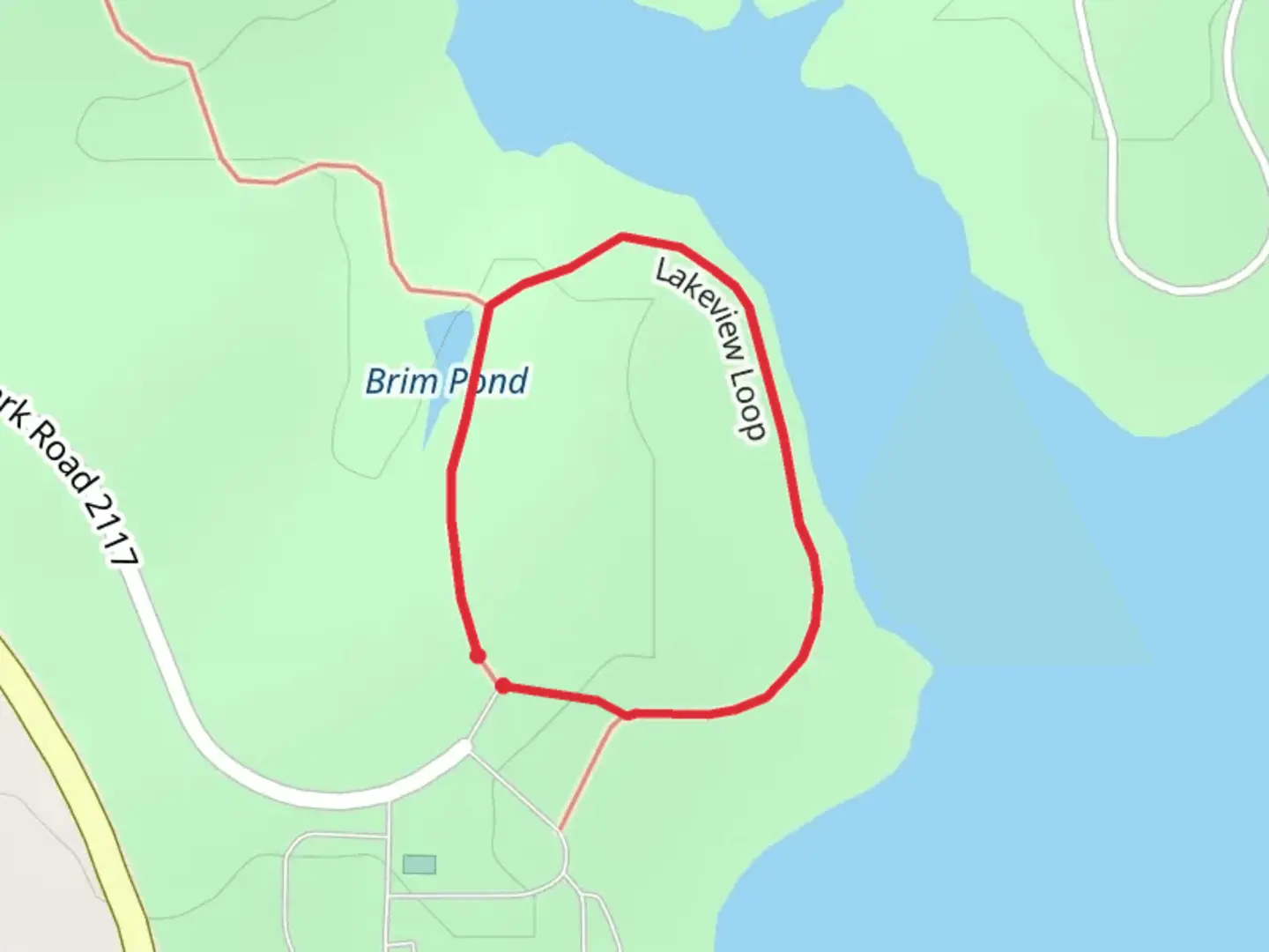 An image depicting the trail Bob Sandlin Lakeview Loop and its surrounding area.