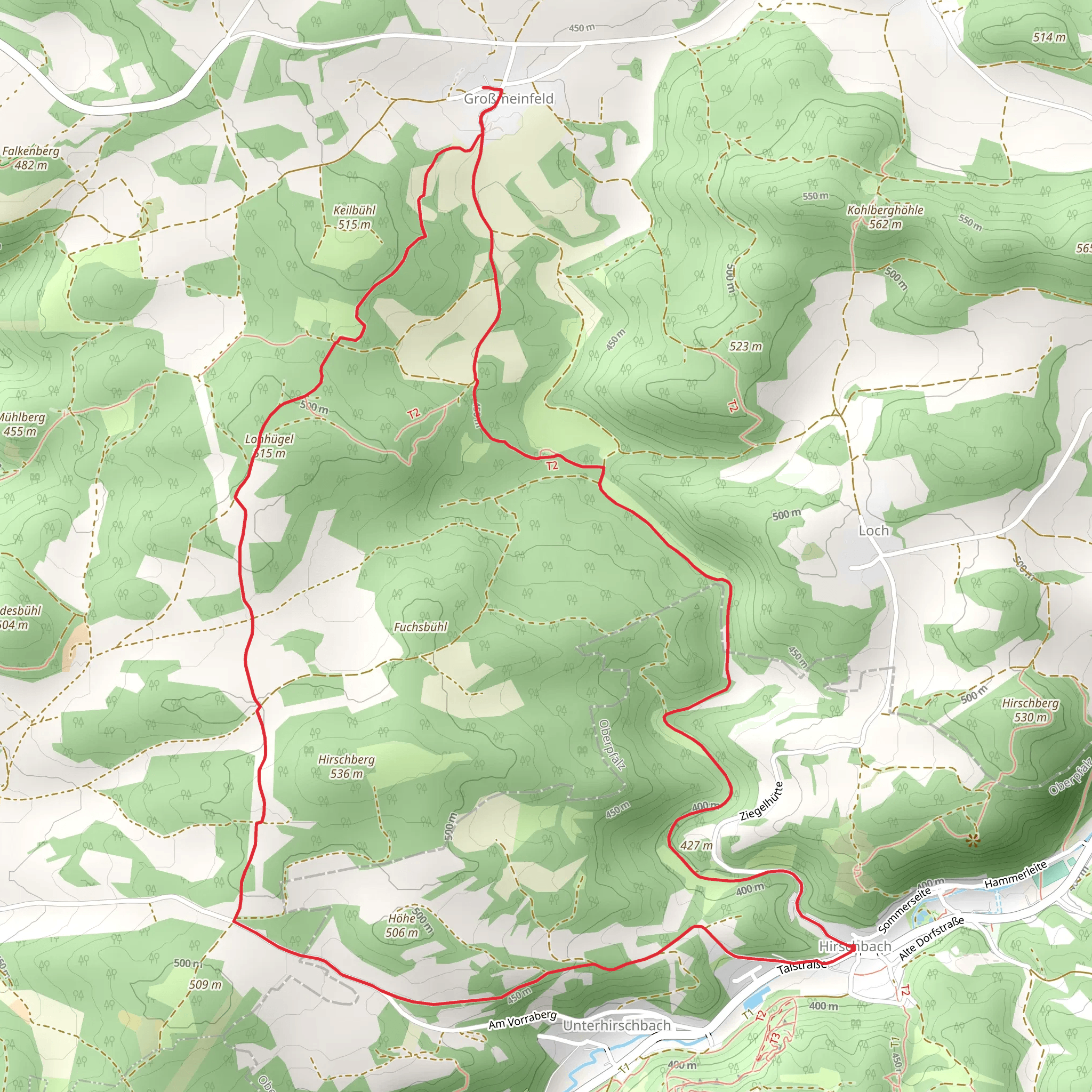 Lohhügel via Korbmachersteig and Heinrich mobile static map