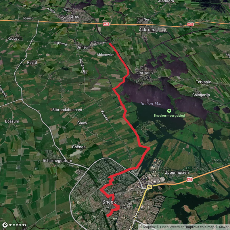 Sneek to Oude Schouw via Snitser Mar