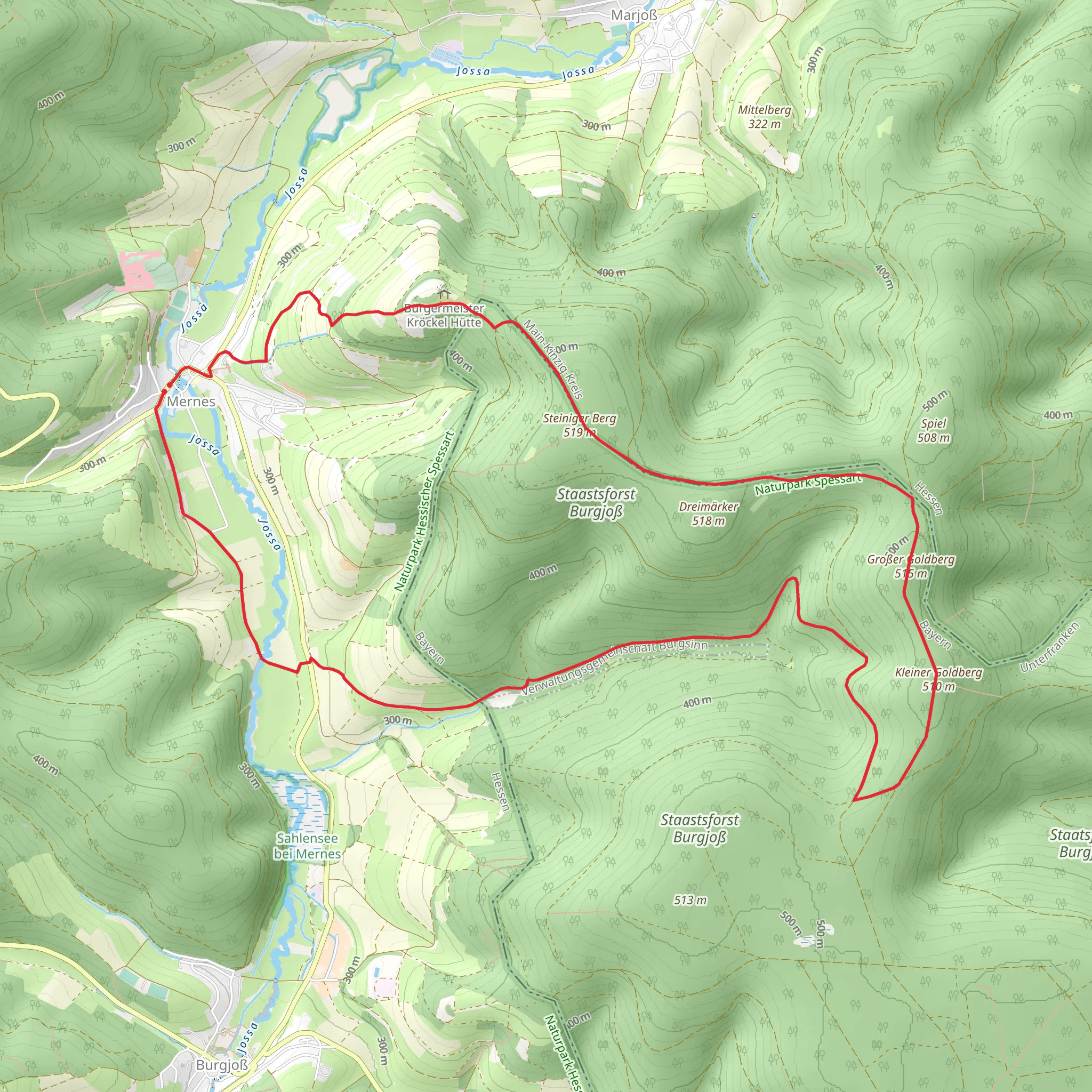 Großer Goldberg via Mernes Wanderweg Pilz mobile static map