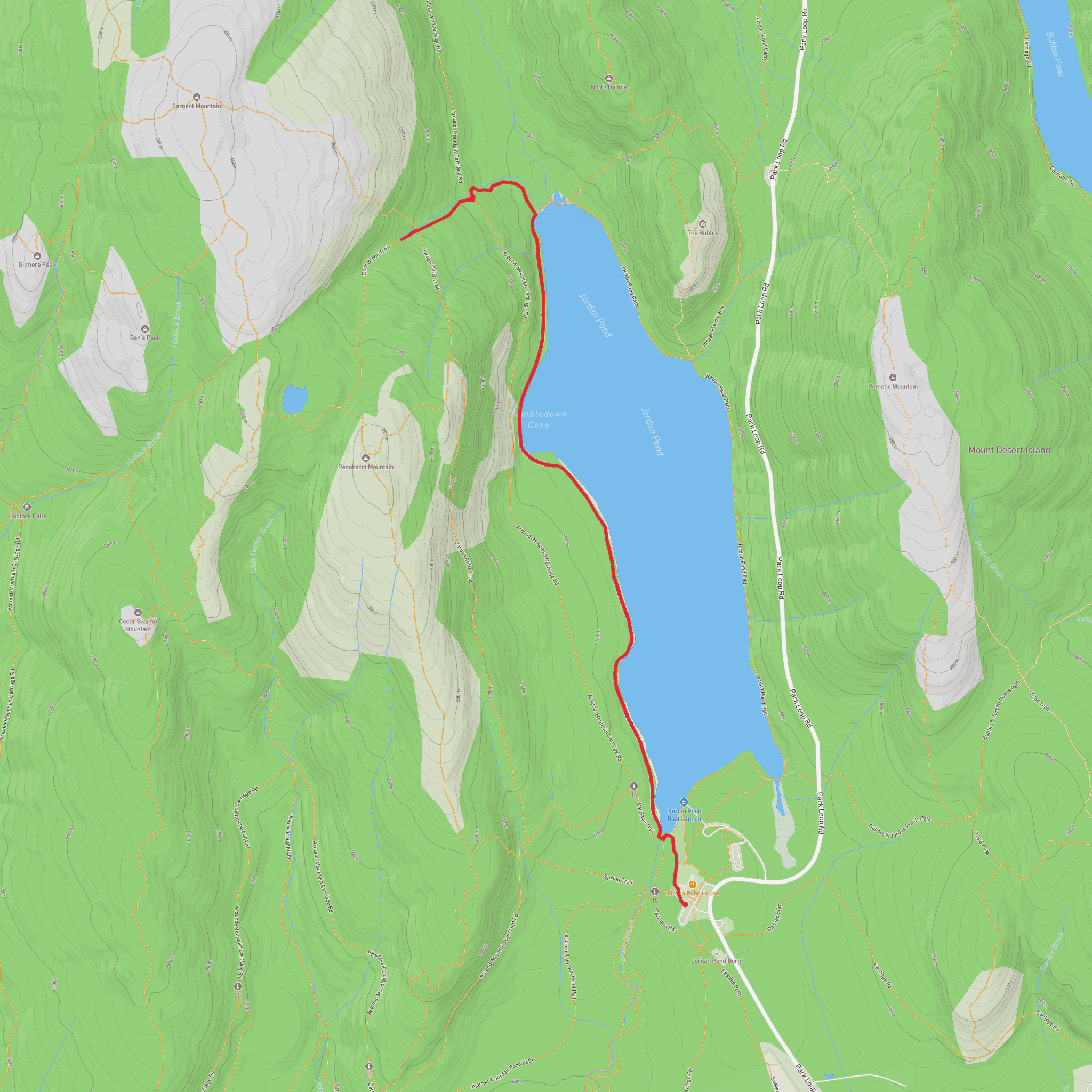 Deer Brook Falls via Jordan Pond Path mobile static map