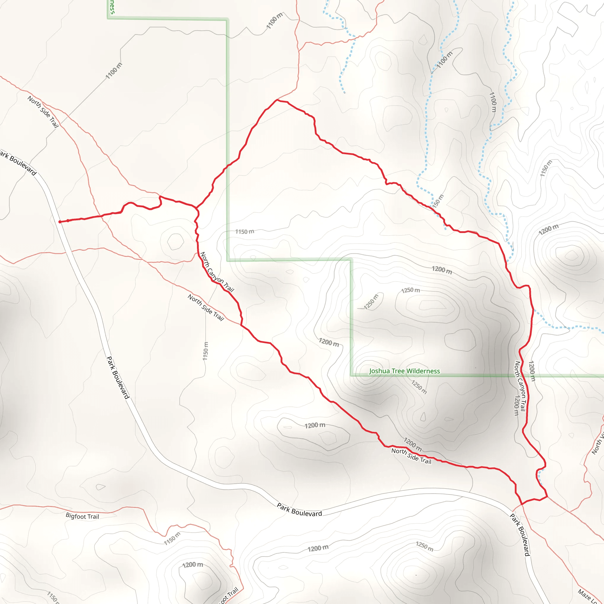 North Side Trail and North Canyon Loop Trail mobile static map