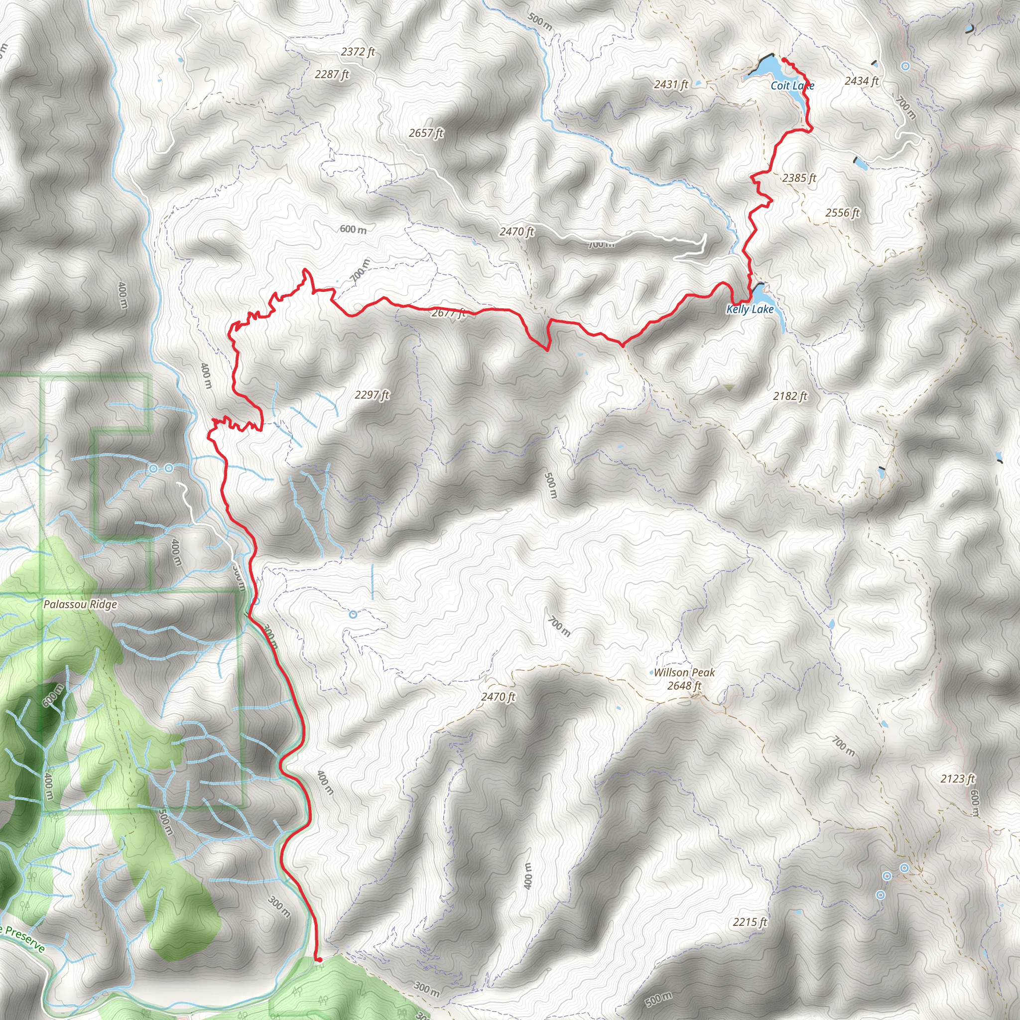 Hunting Hollow to Coit Lake (Copy) mobile static map