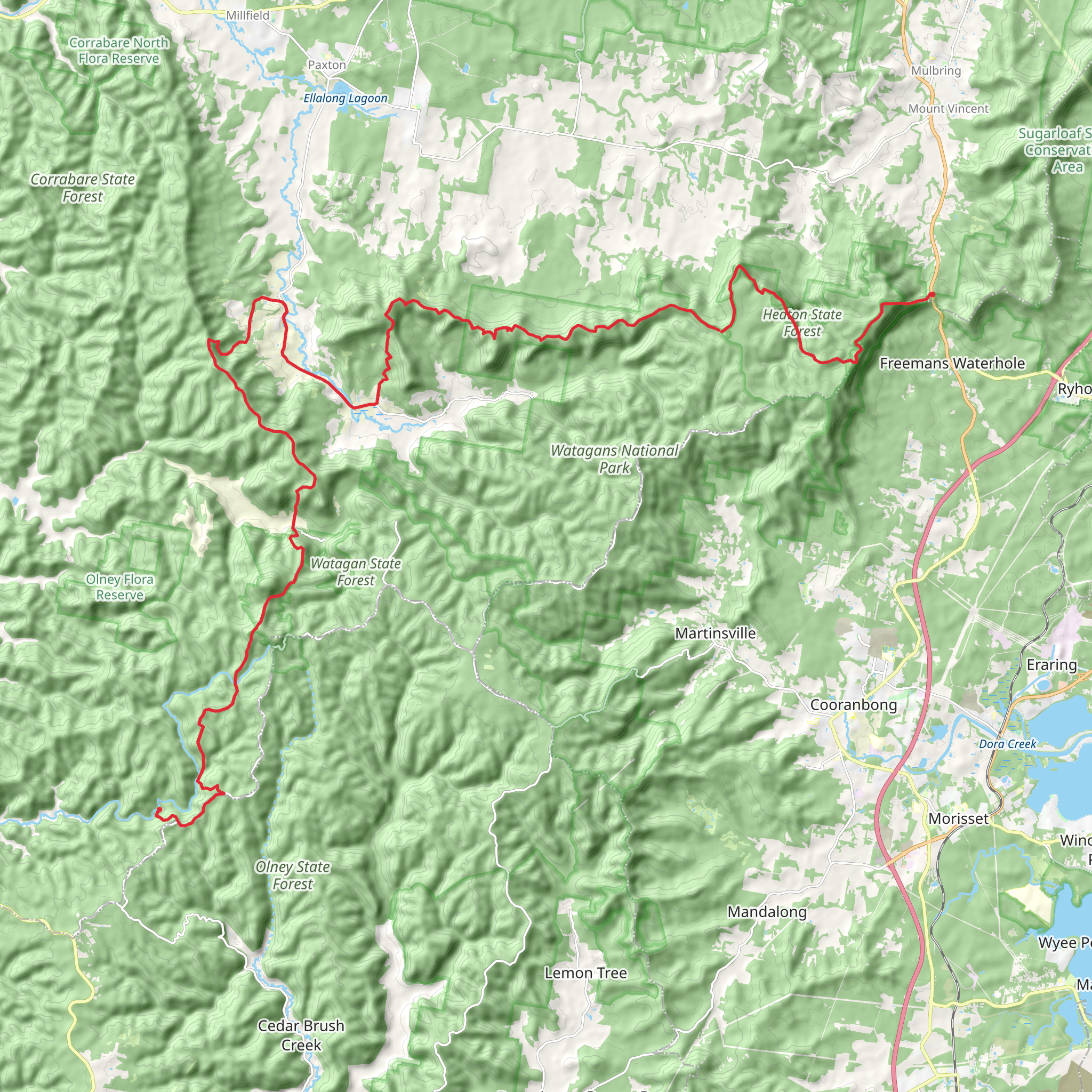 The Great North Walk 4 Day - The Basin Campsite to Heaton Gap mobile static map