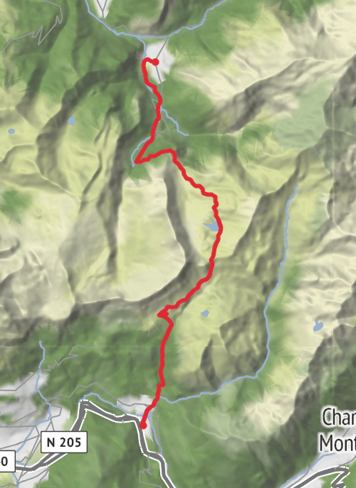 Hike from Sixt-Fer-à-Cheval mobile static map