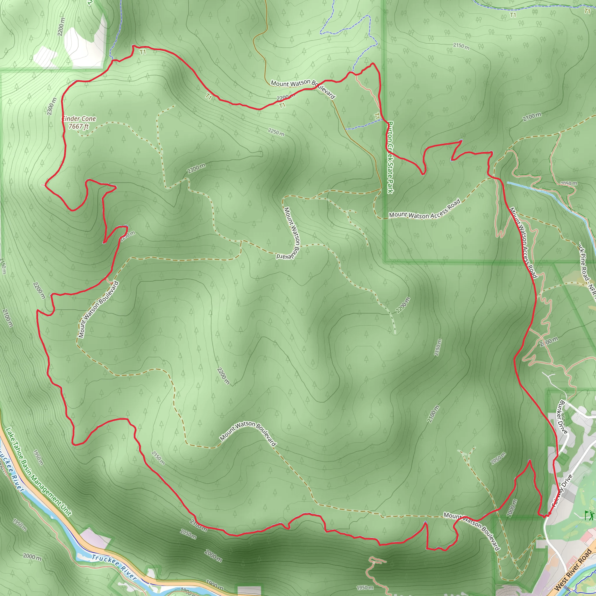 Cinder Cone Loop mobile static map