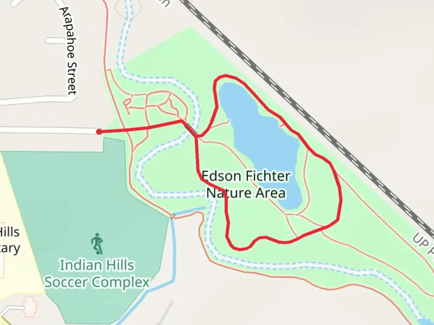 An image depicting the trail Edson Fichter Pond Loop and its surrounding area.