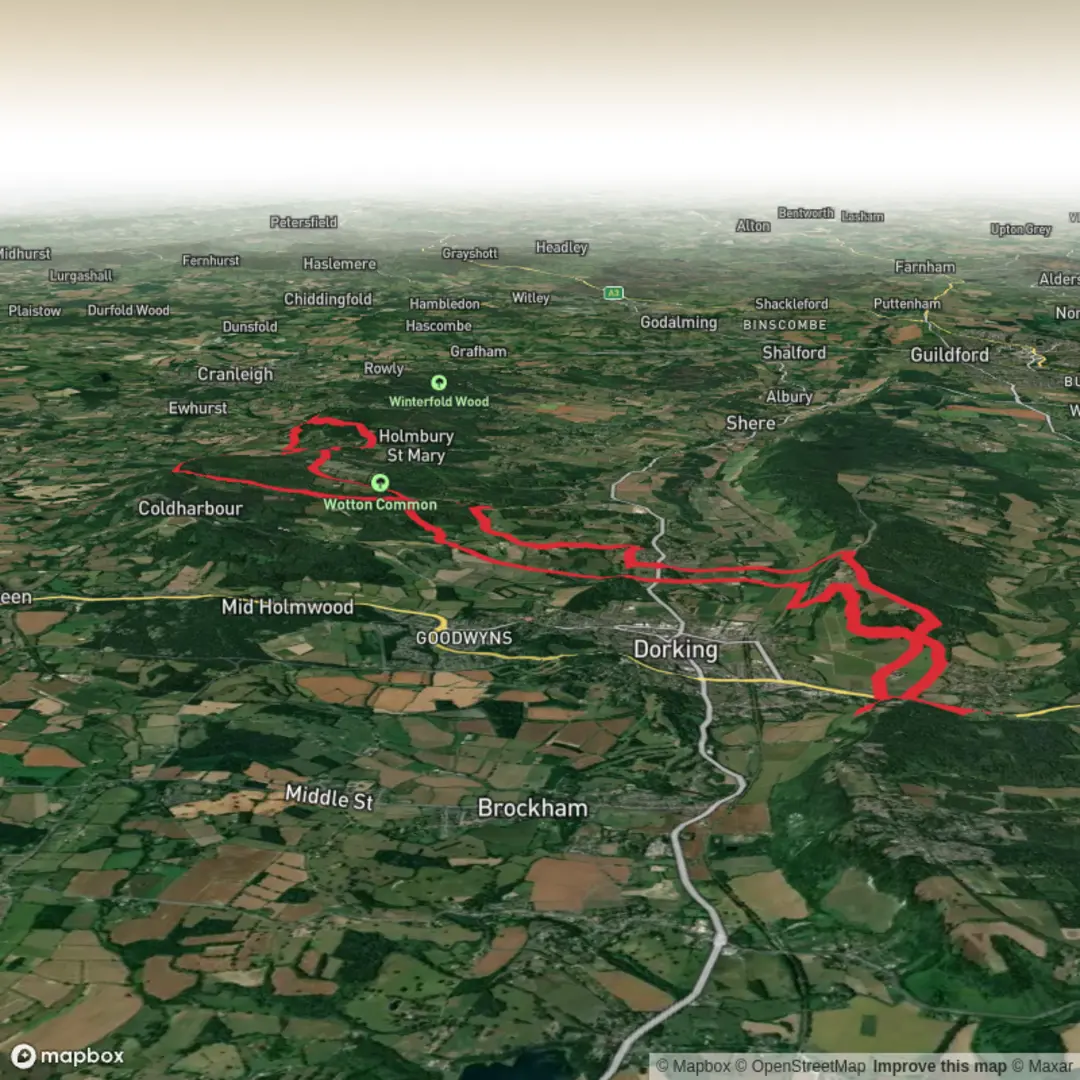 An image depicting the trail National Trust - Surrey Three Peaks and its surrounding area.