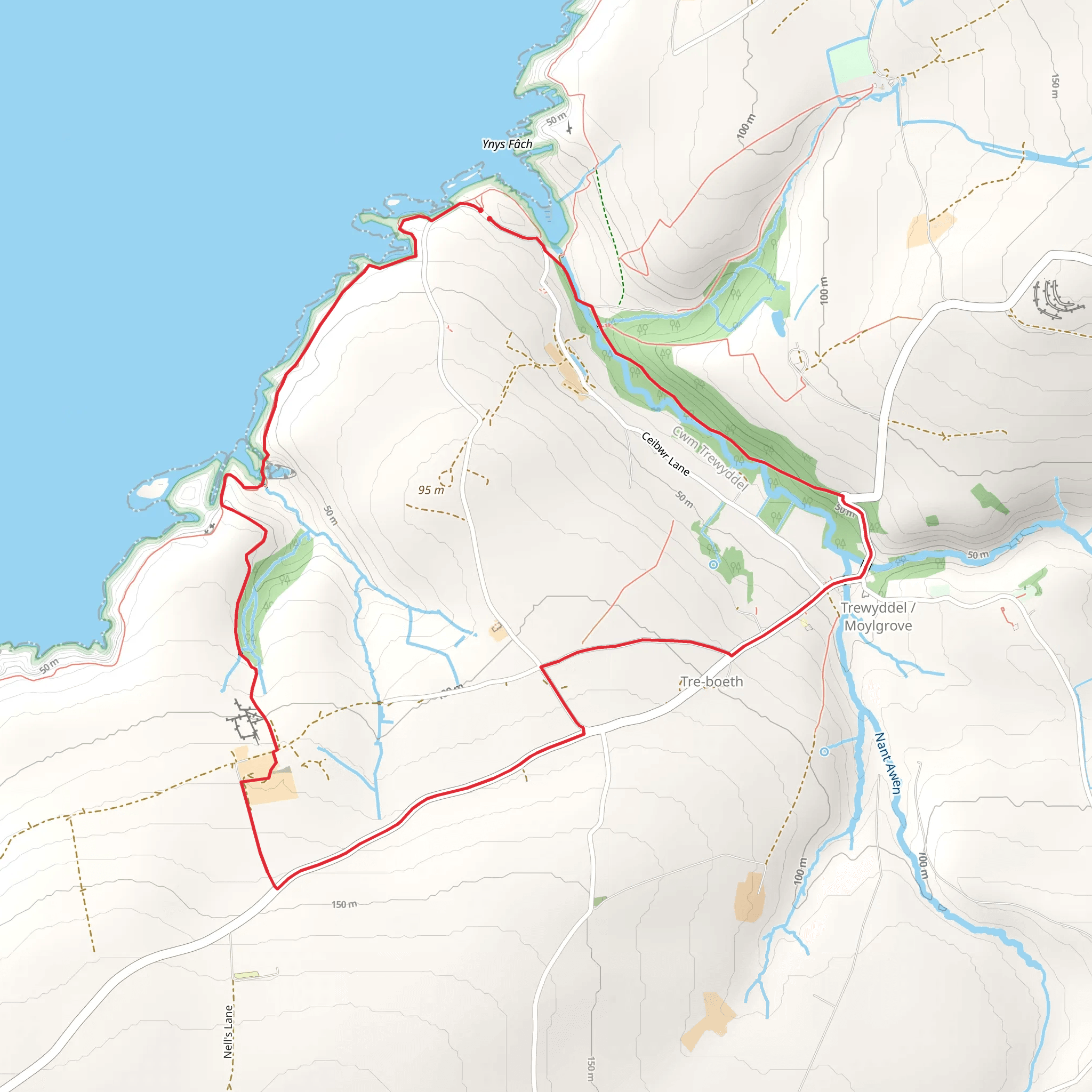 Ceibwr - Moylgrove mobile static map