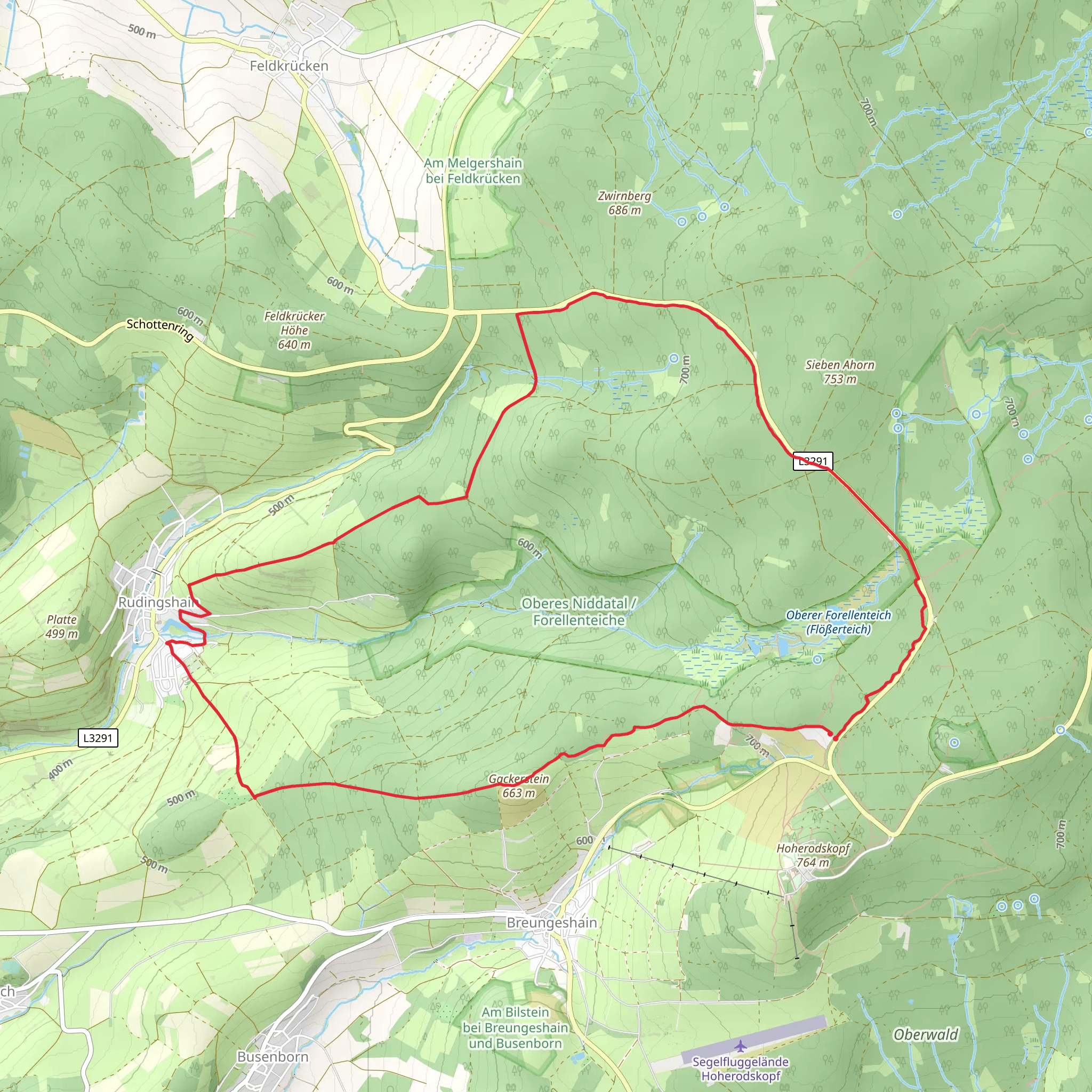 Gipfeltour Schotten and Vulkan Steig mobile static map
