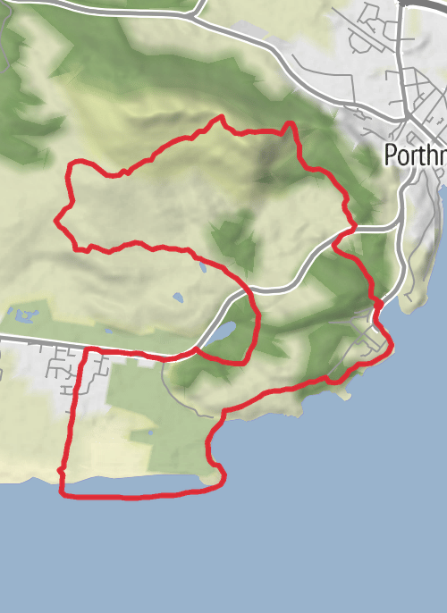 Borth-y-Gêst Circular via Morfa Bychan mobile static map
