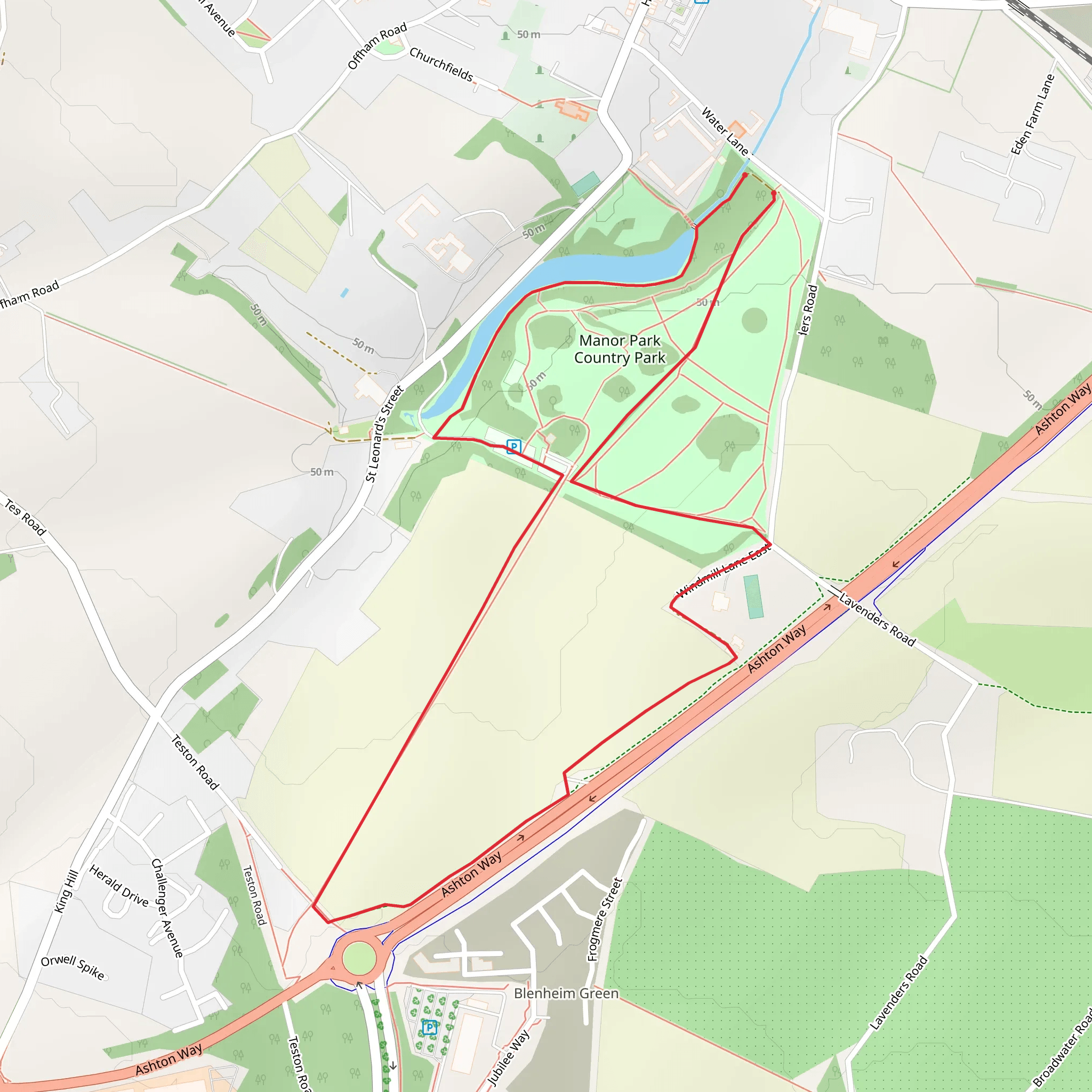 Manor Park Country Park mobile static map