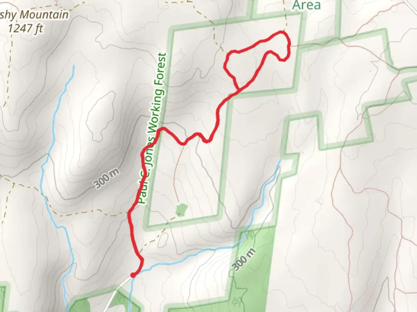 An image depicting the trail Number Six Road Loop and its surrounding area.