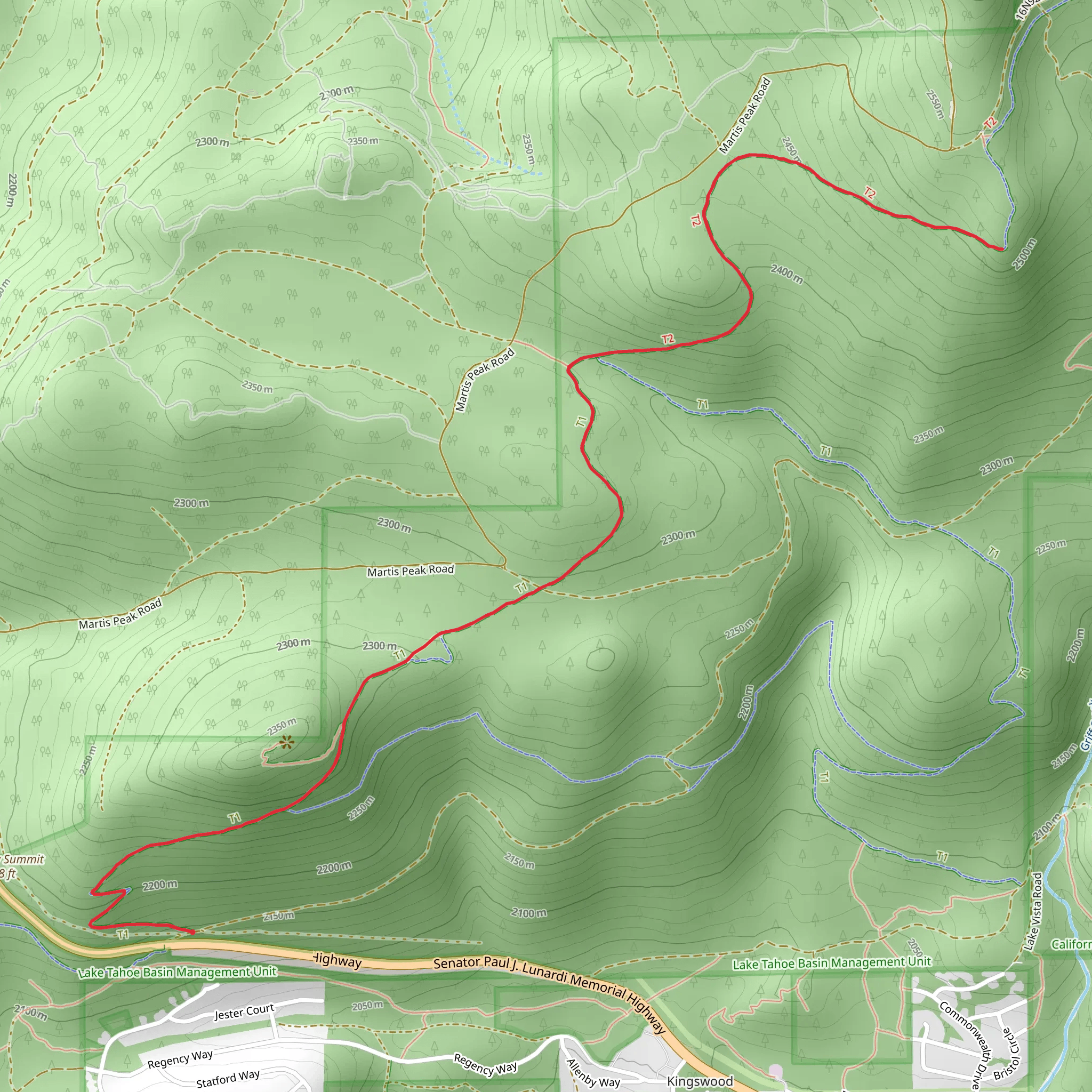 Picnic Rock - Tahoe Rim Trail mobile static map