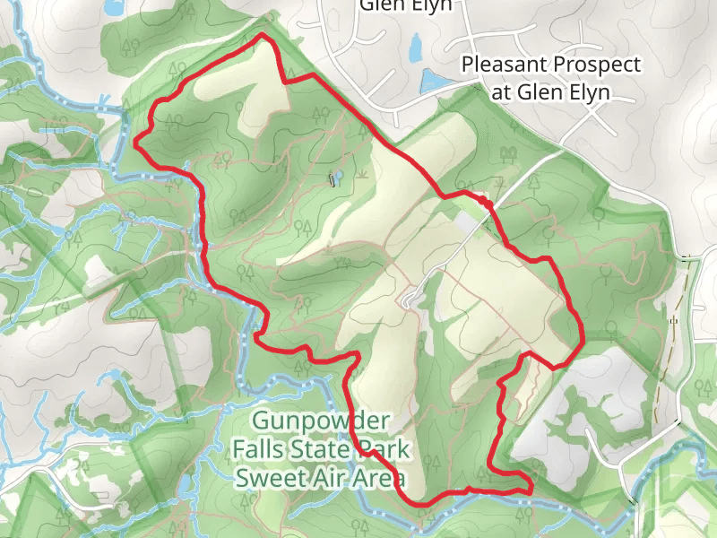 Boundary Trail - blue and Little Gunpowder Loop Trail