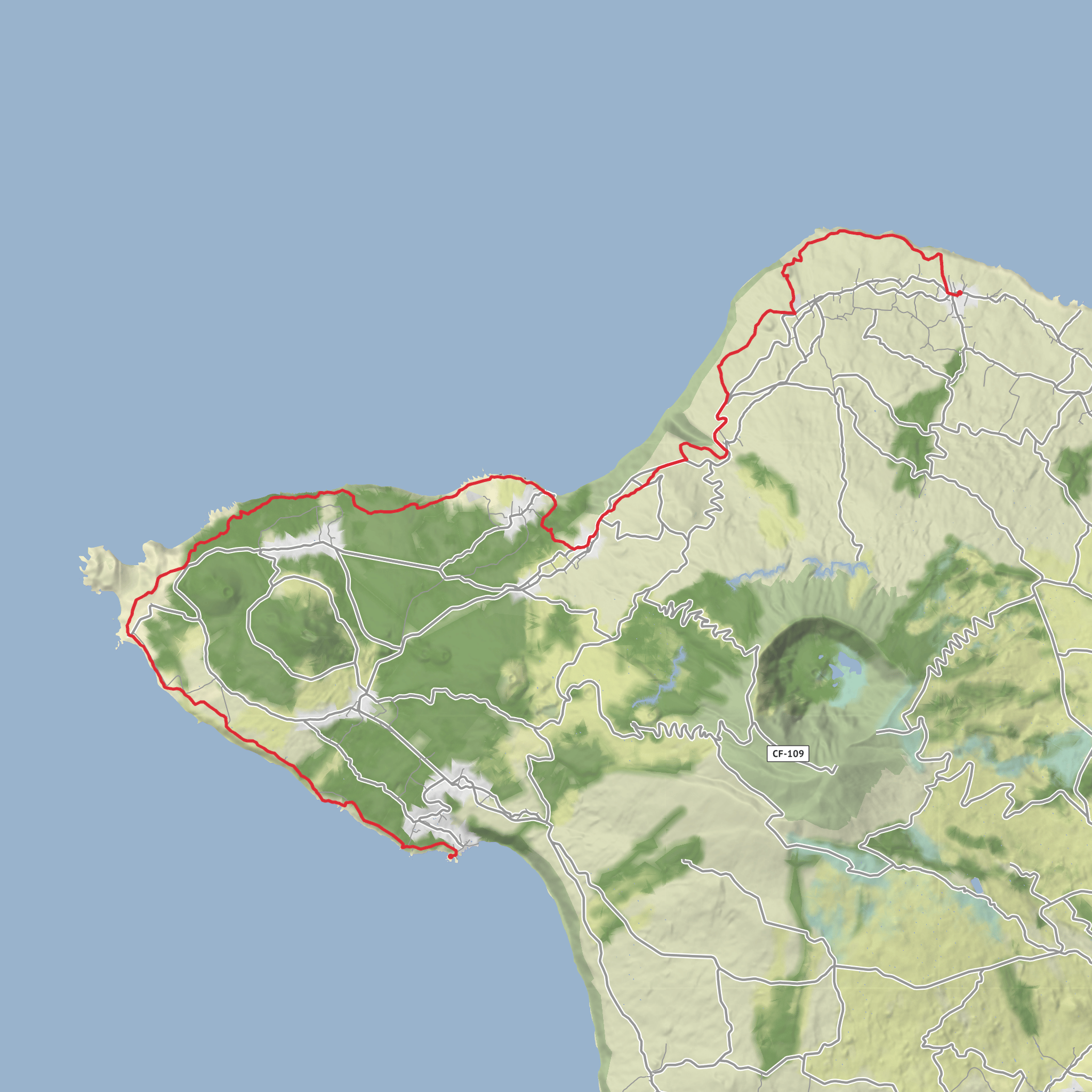 Baleeiros, Porto do Caldeirao, Ribeira Funda, Porto da Faja and Ponta da Varadouro mobile static map